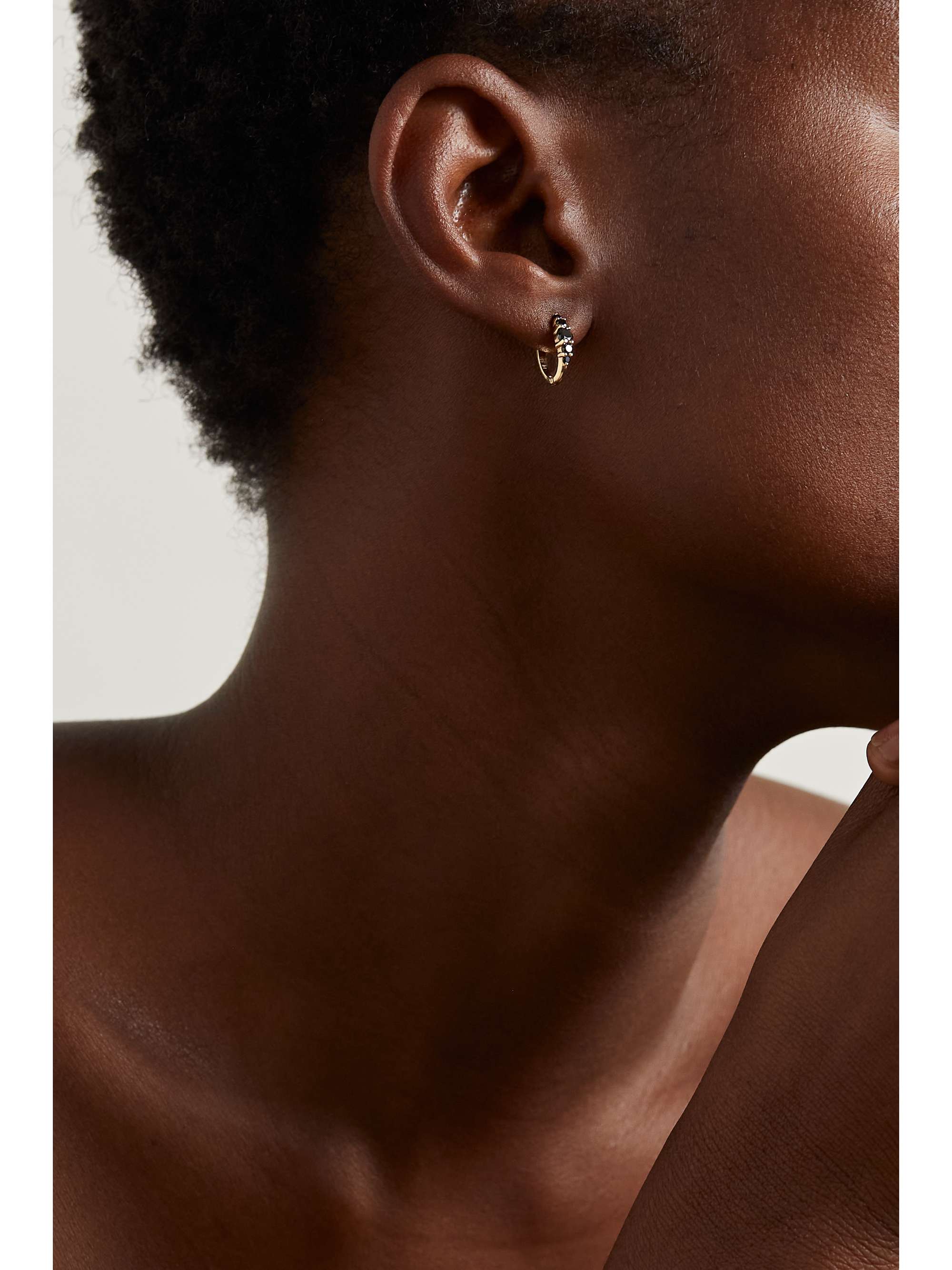 ILEANA MAKRI Rivulet medium 18-karat gold diamond hoop earrings