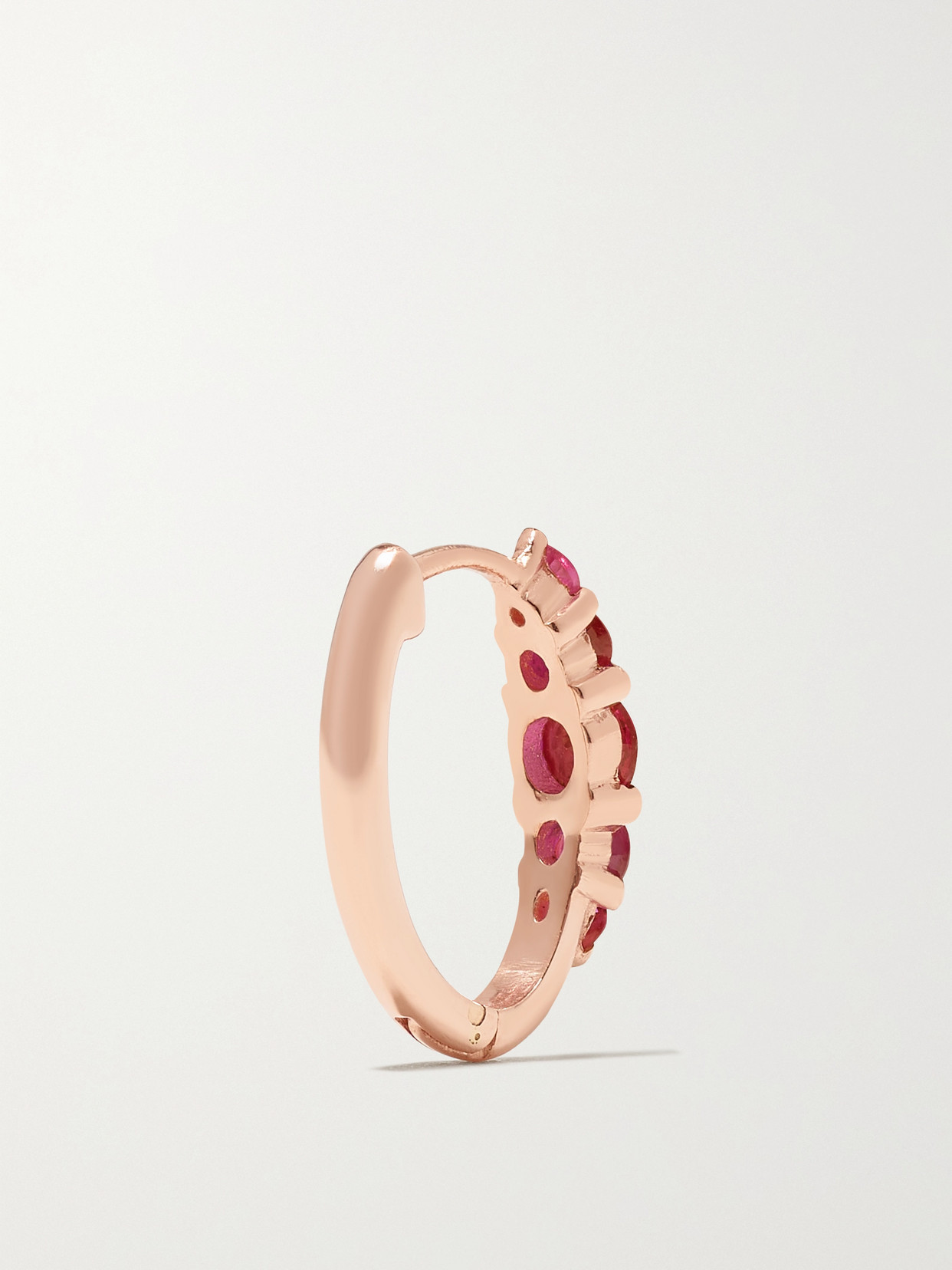 Ileana Makri Rivulet Medium 18-karat Rose Gold Ruby Hoop Earrings In Red