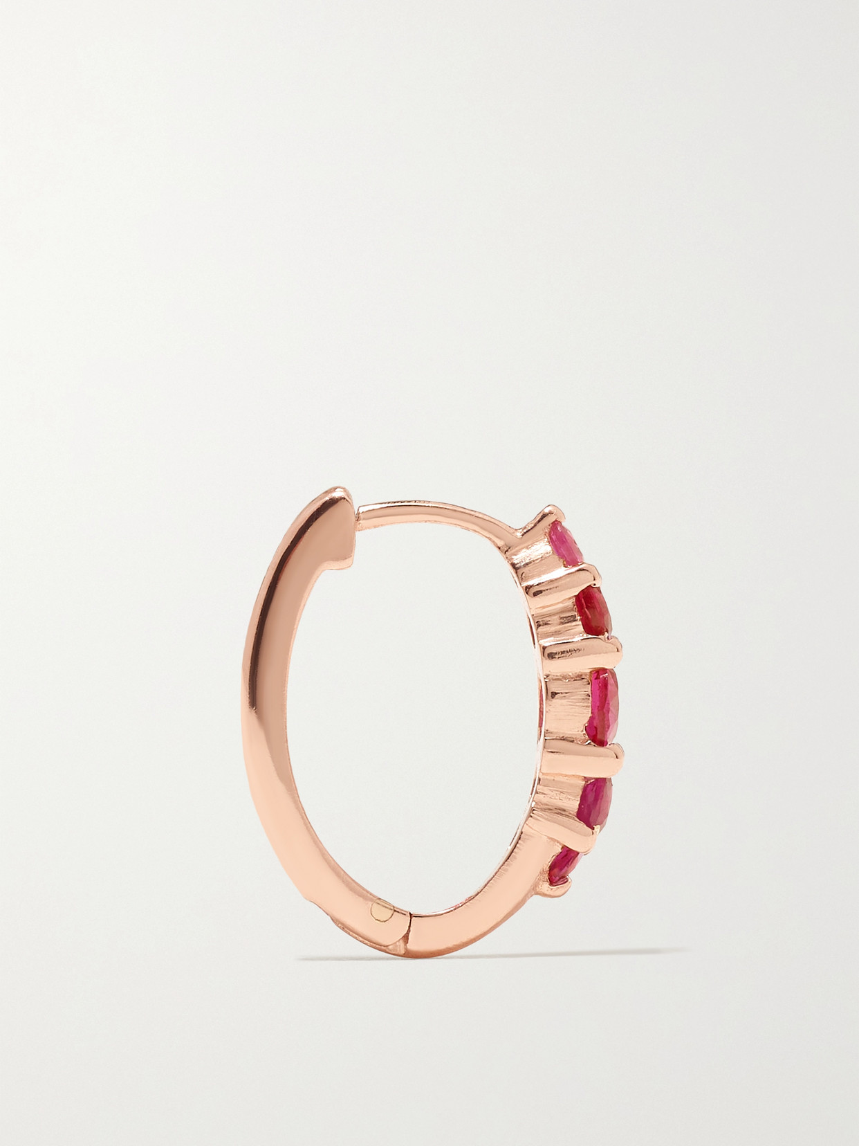 Ileana Makri Rivulet Medium 18-karat Rose Gold Ruby Hoop Earrings In Red