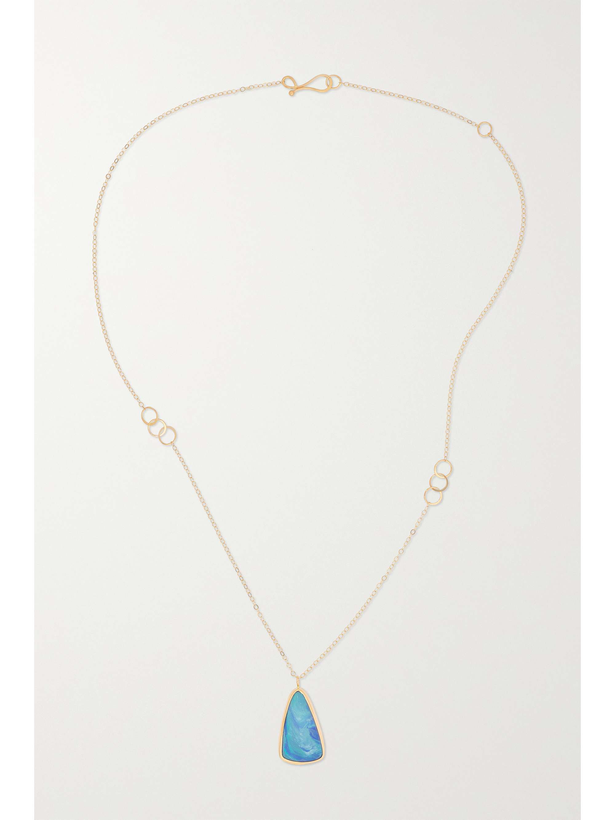 14-karat recycled gold opal necklace