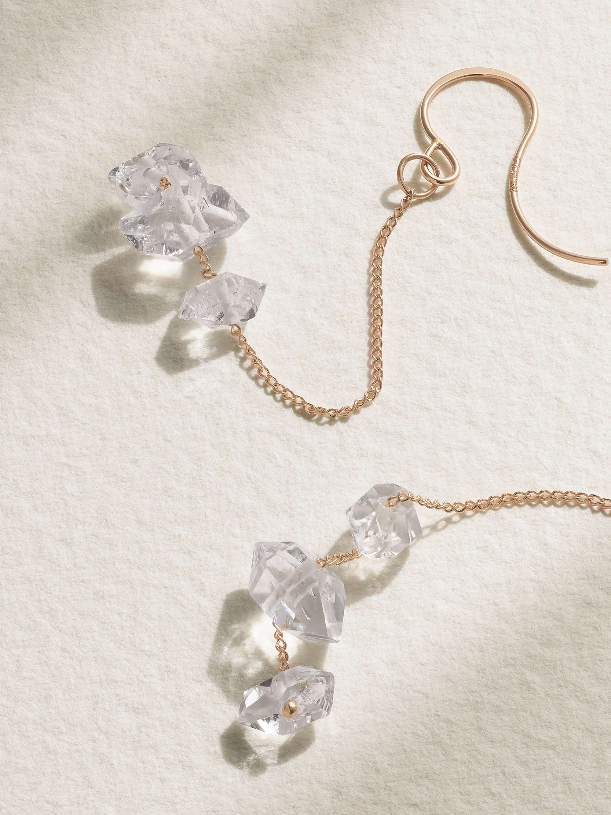 MELISSA JOY MANNING 14-karat recycled gold Herkimer diamond earrings