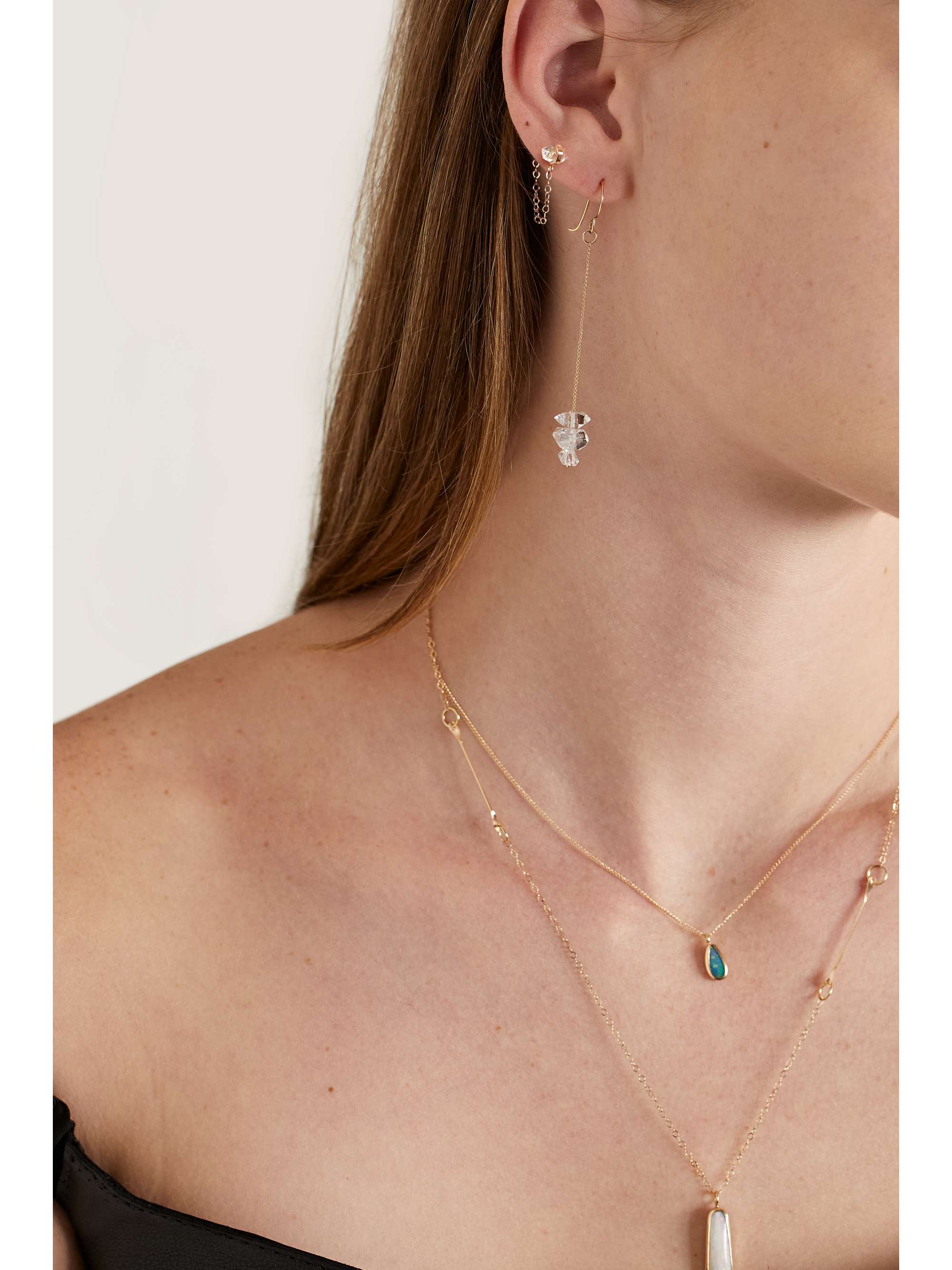 MELISSA JOY MANNING 14-karat recycled gold Herkimer diamond earrings