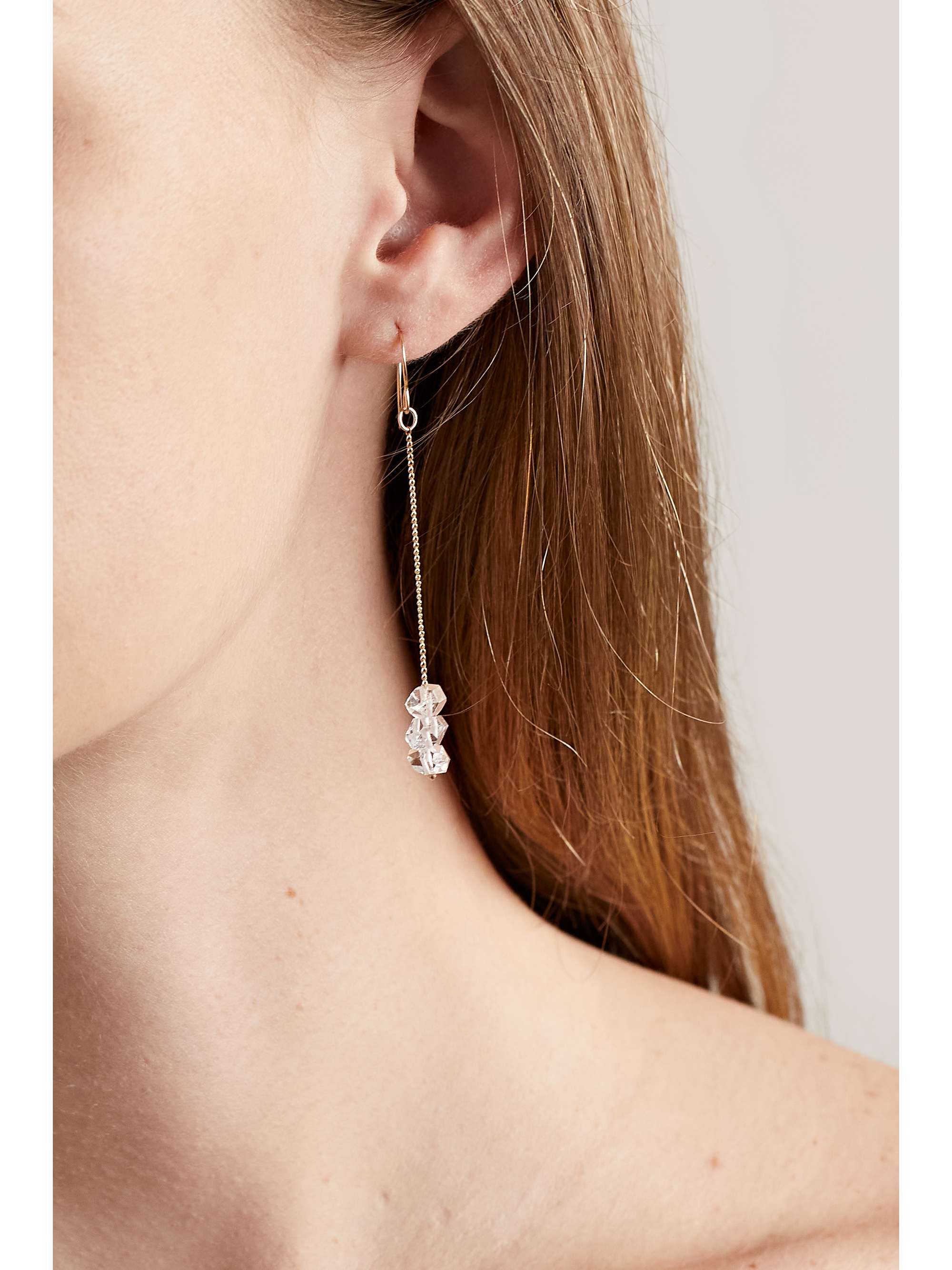 MELISSA JOY MANNING 14-karat recycled gold Herkimer diamond earrings