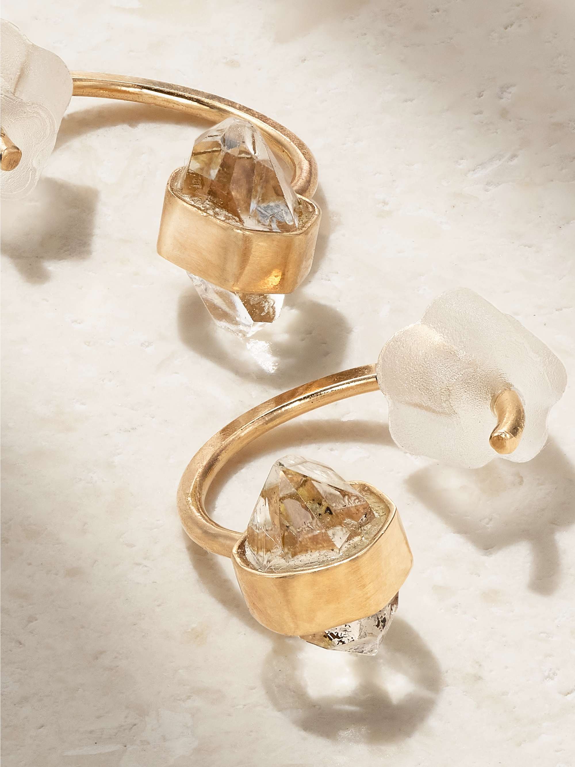 MELISSA JOY MANNING 14-karat recycled gold Herkimer diamond earrings