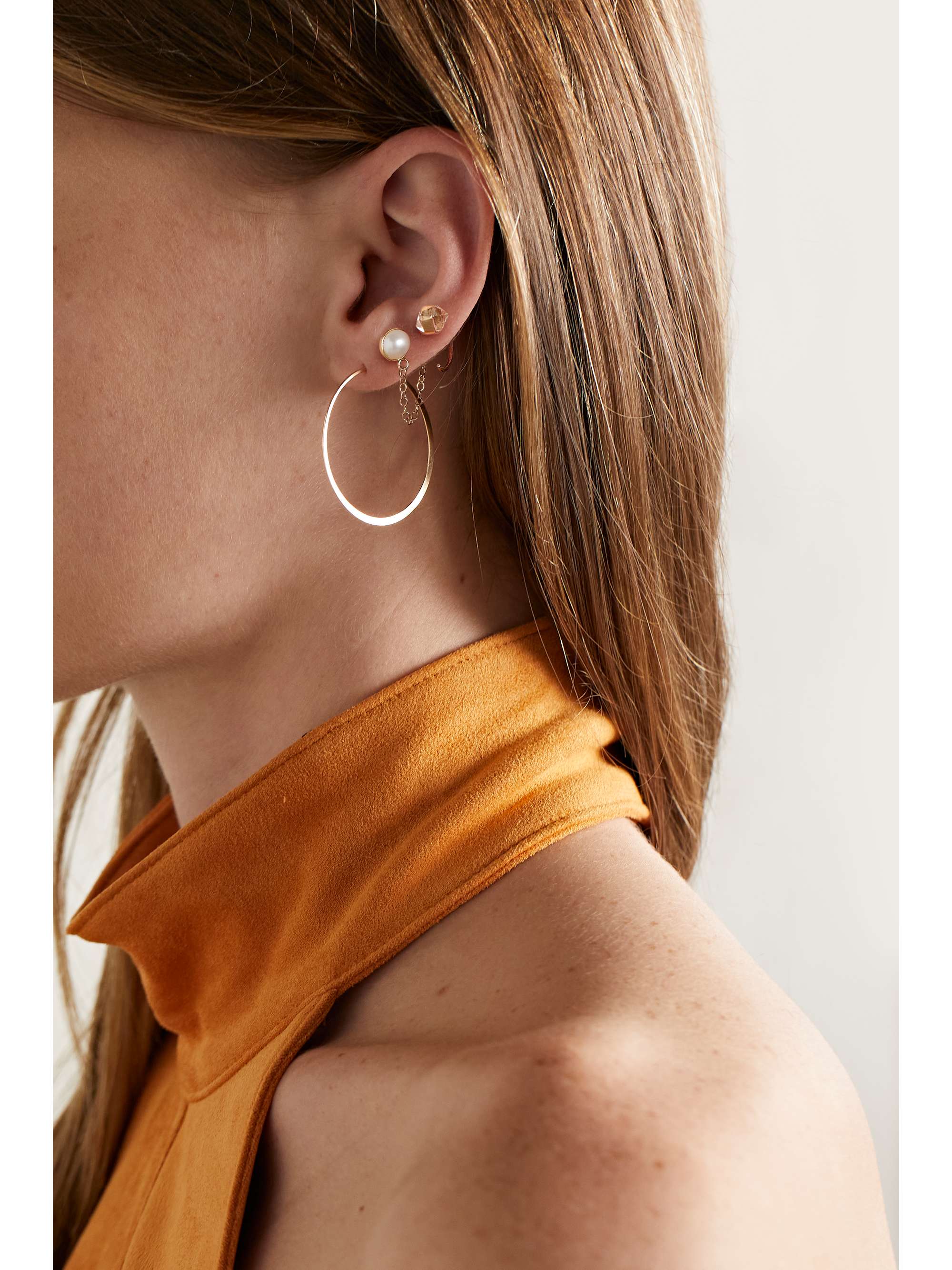 MELISSA JOY MANNING 14-karat recycled gold Herkimer diamond earrings
