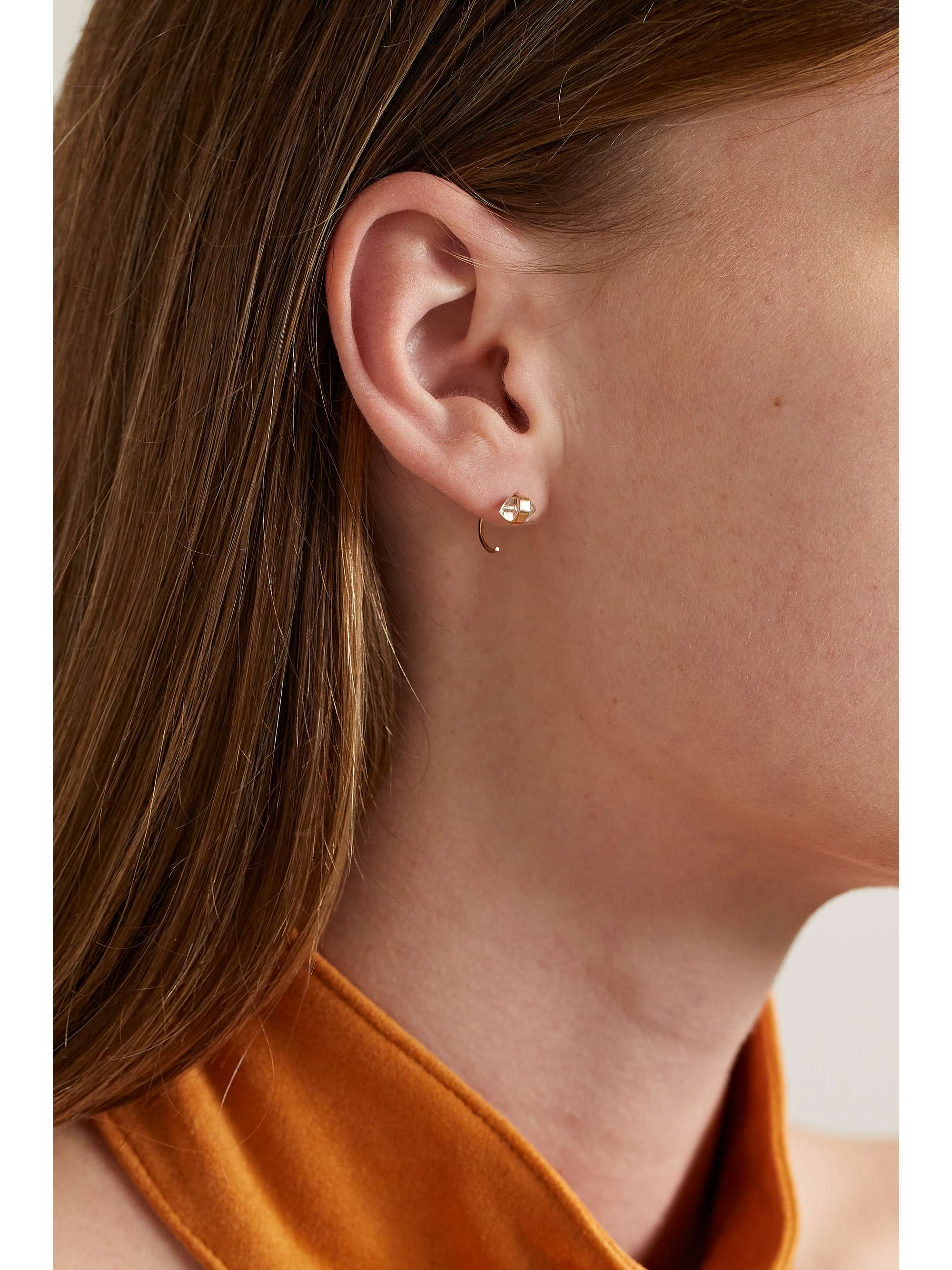 MELISSA JOY MANNING 14-karat recycled gold Herkimer diamond earrings