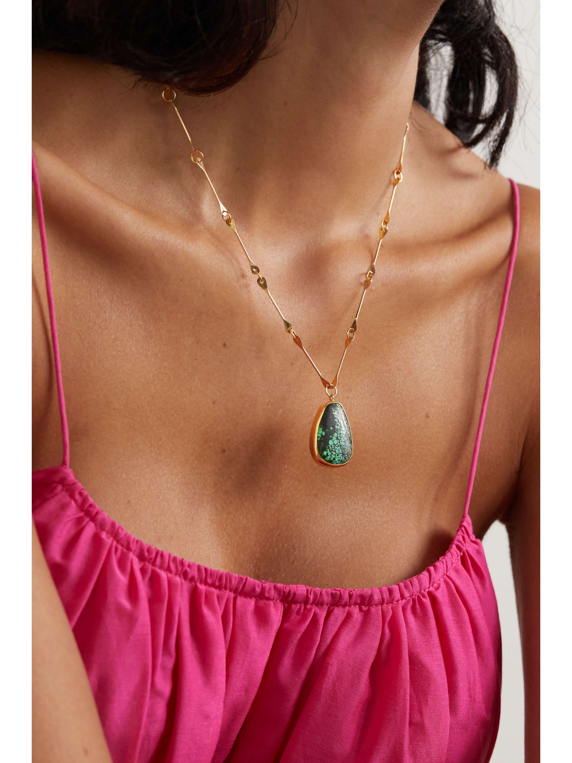 MELISSA JOY MANNING 14-karat recycled gold turquoise necklace