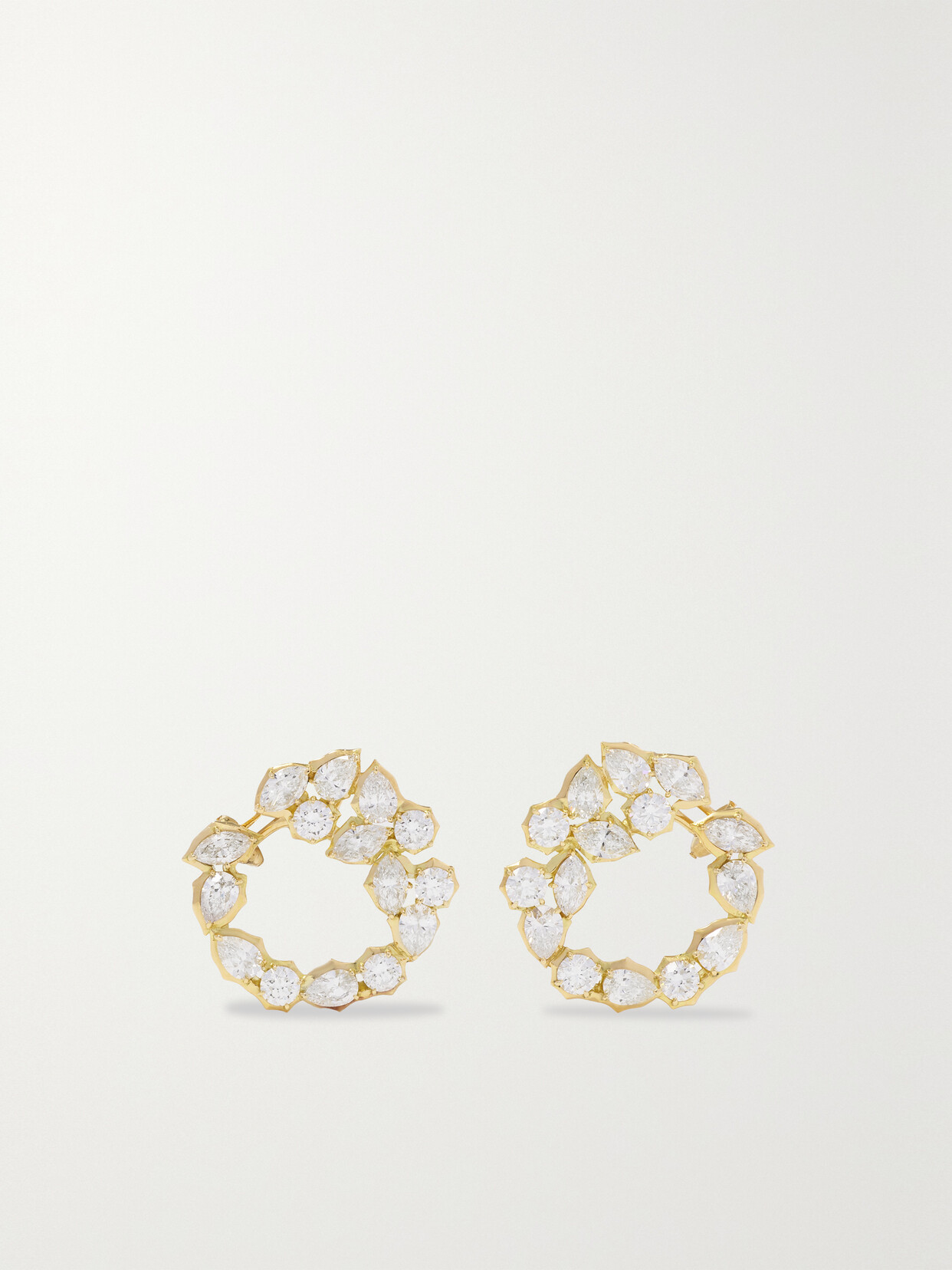 Jade Trau - Poppy 18-karat Gold Diamond Hoop Earrings - one size