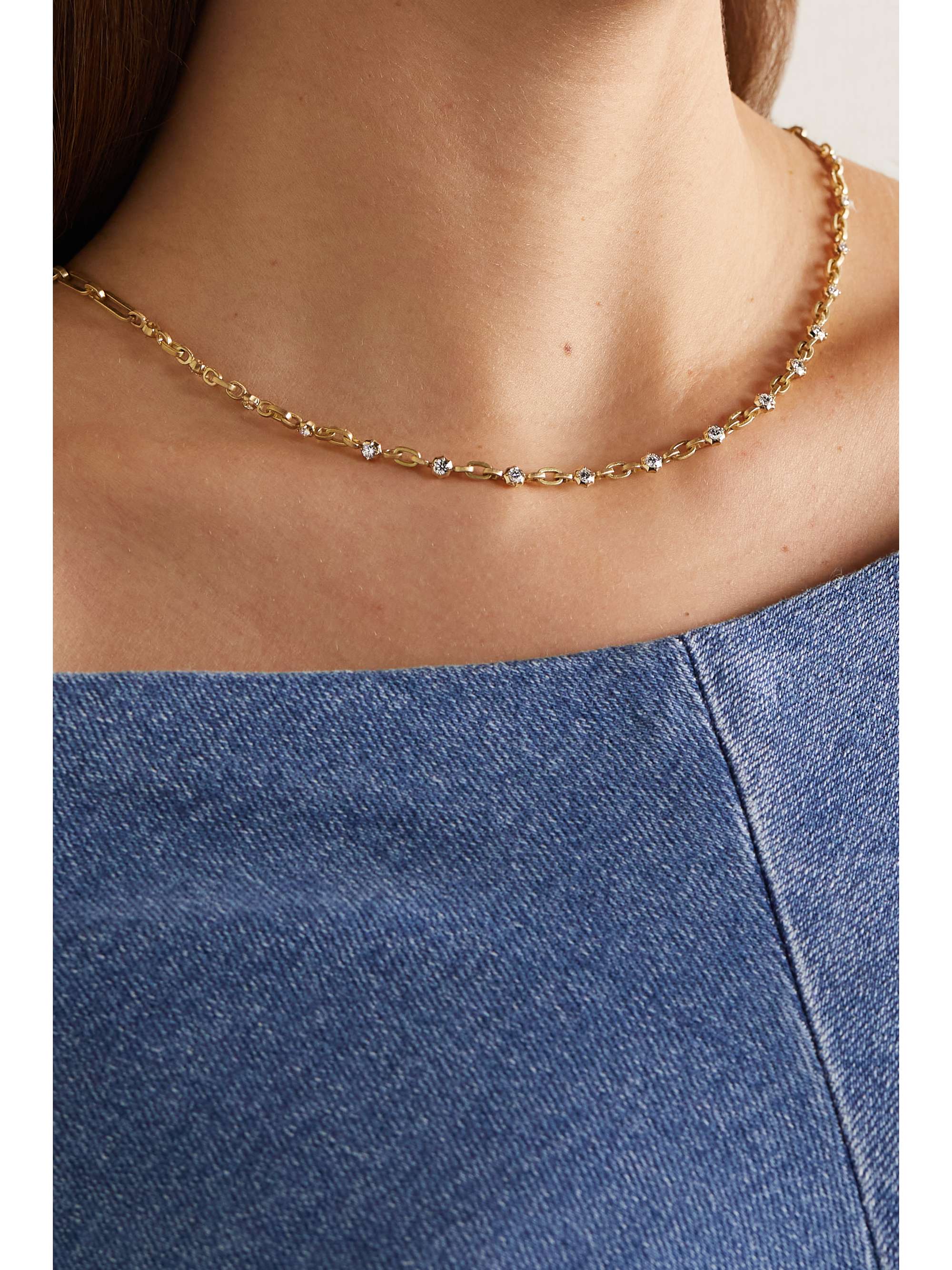 JADE TRAU Pippa Kette aus 18 Karat Gold mit Diamanten