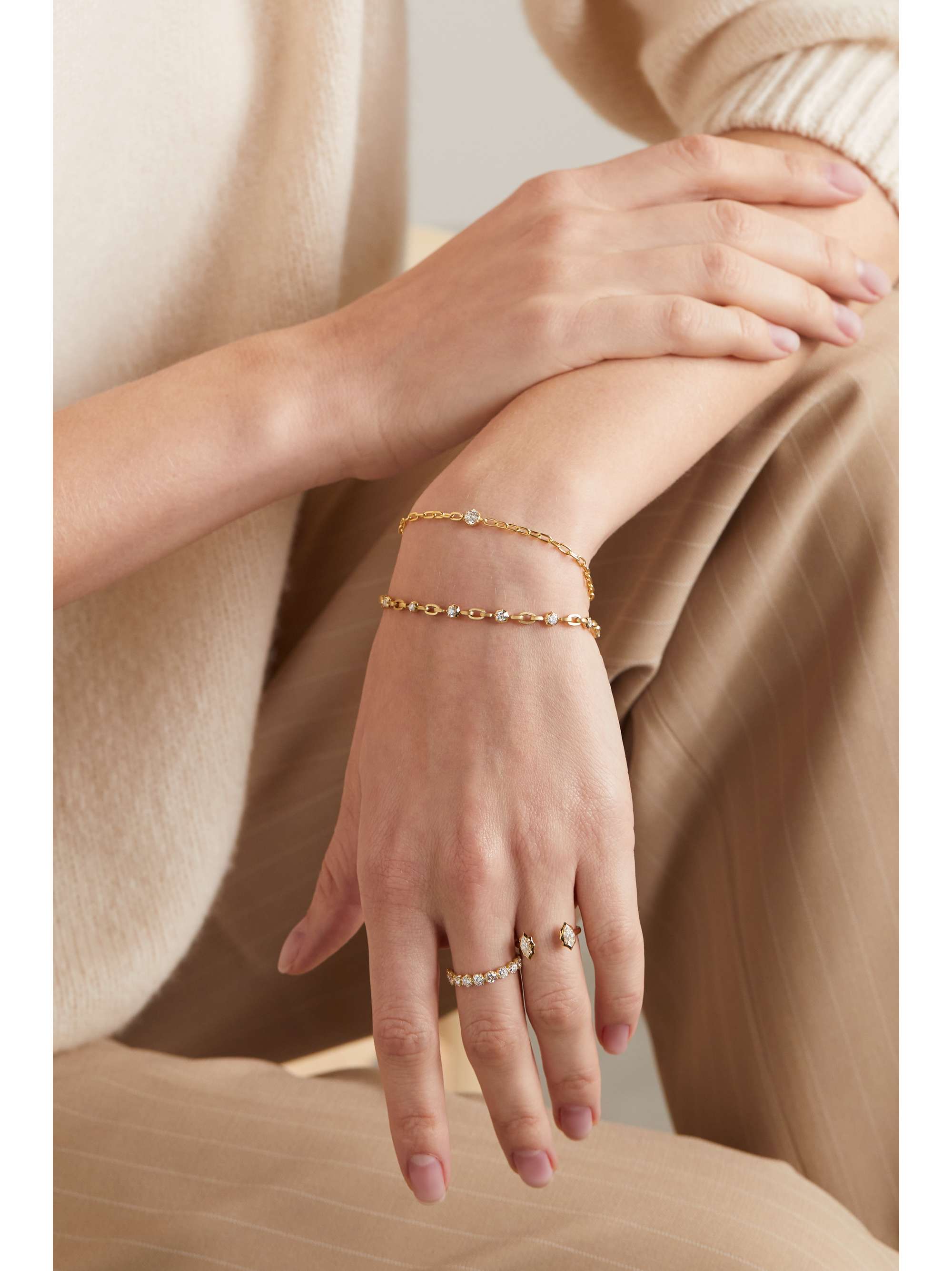 JADE TRAU Pippa Armband aus 18 Karat Gold mit Diamanten