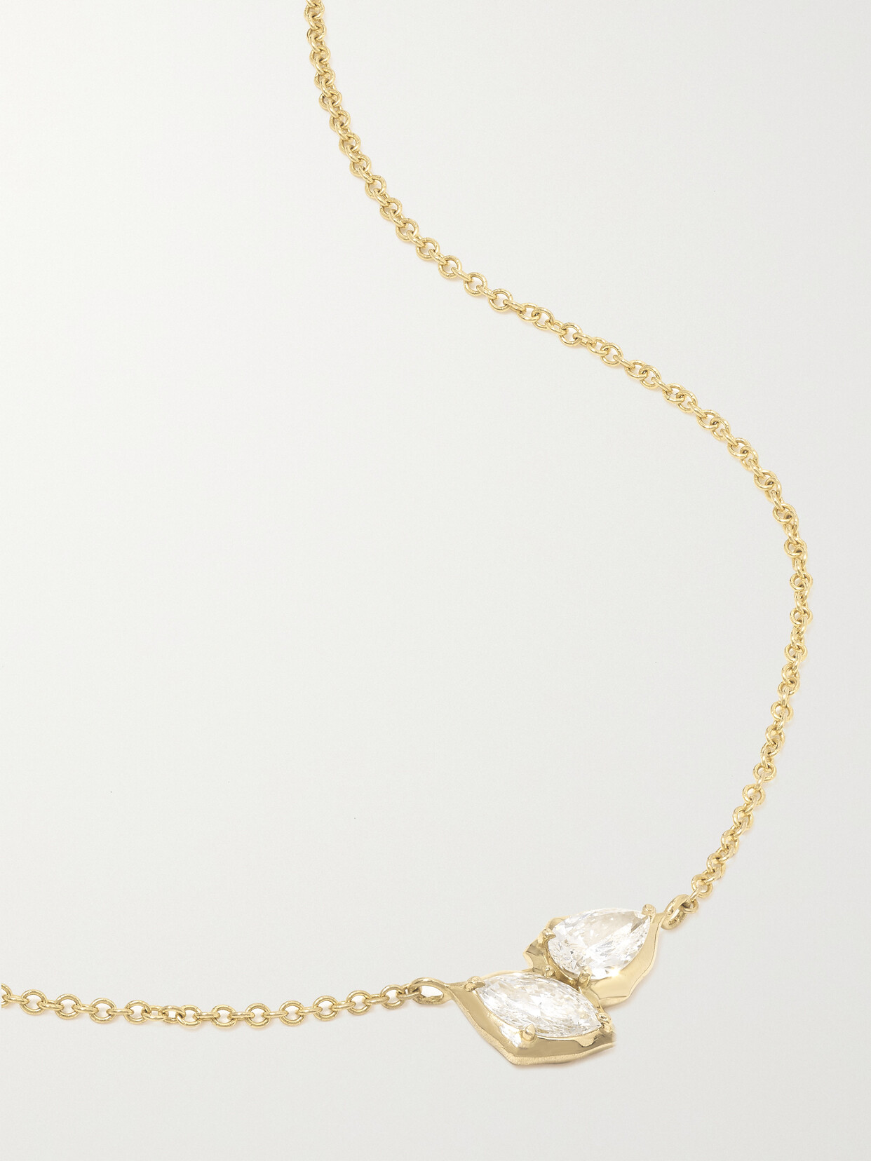 Jade Trau - Poppy Two Stone 18-karat Gold Diamond Necklace - one size