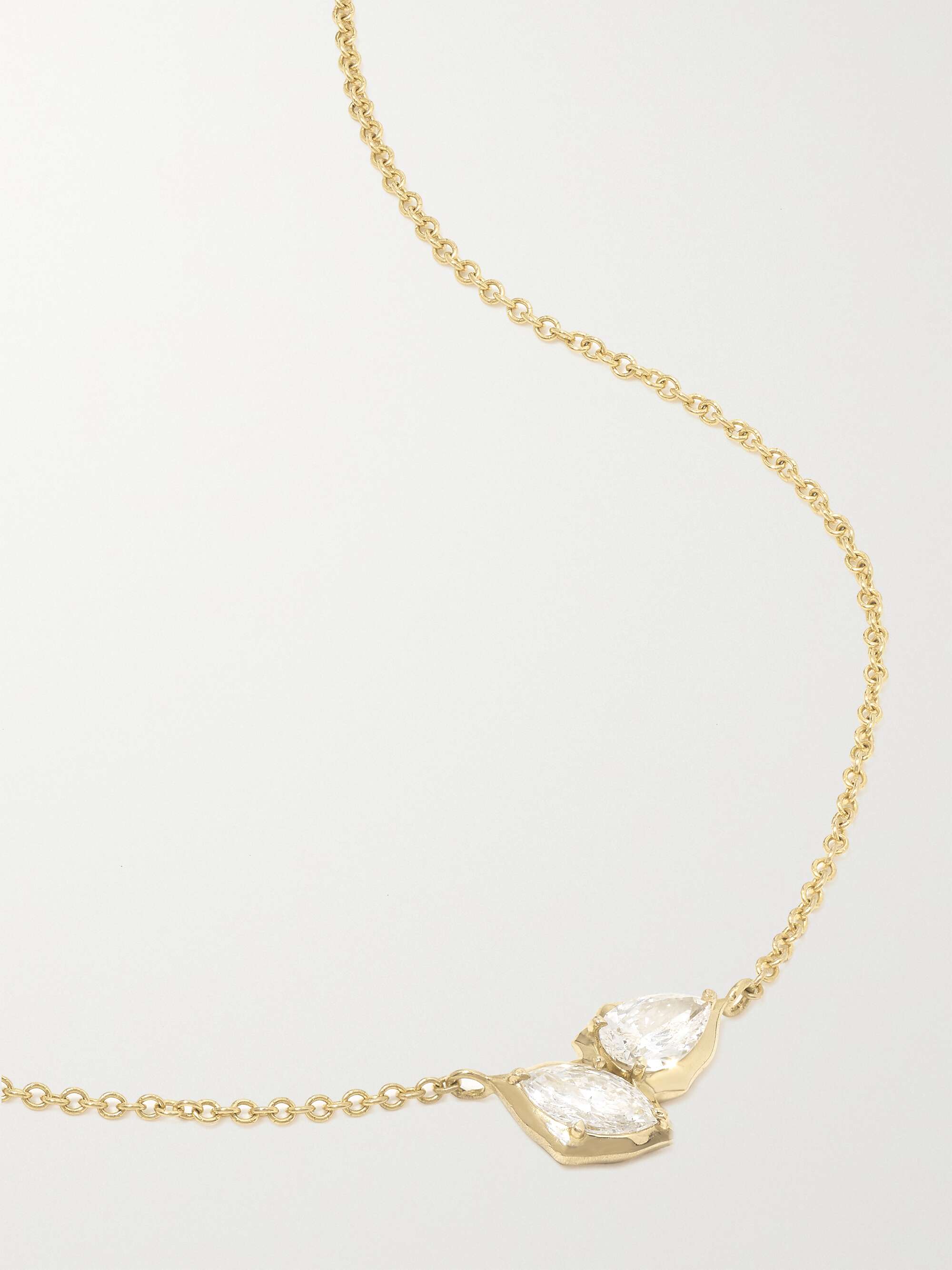JADE TRAU Poppy Two Stone 18karat gold diamond necklace NETAPORTER