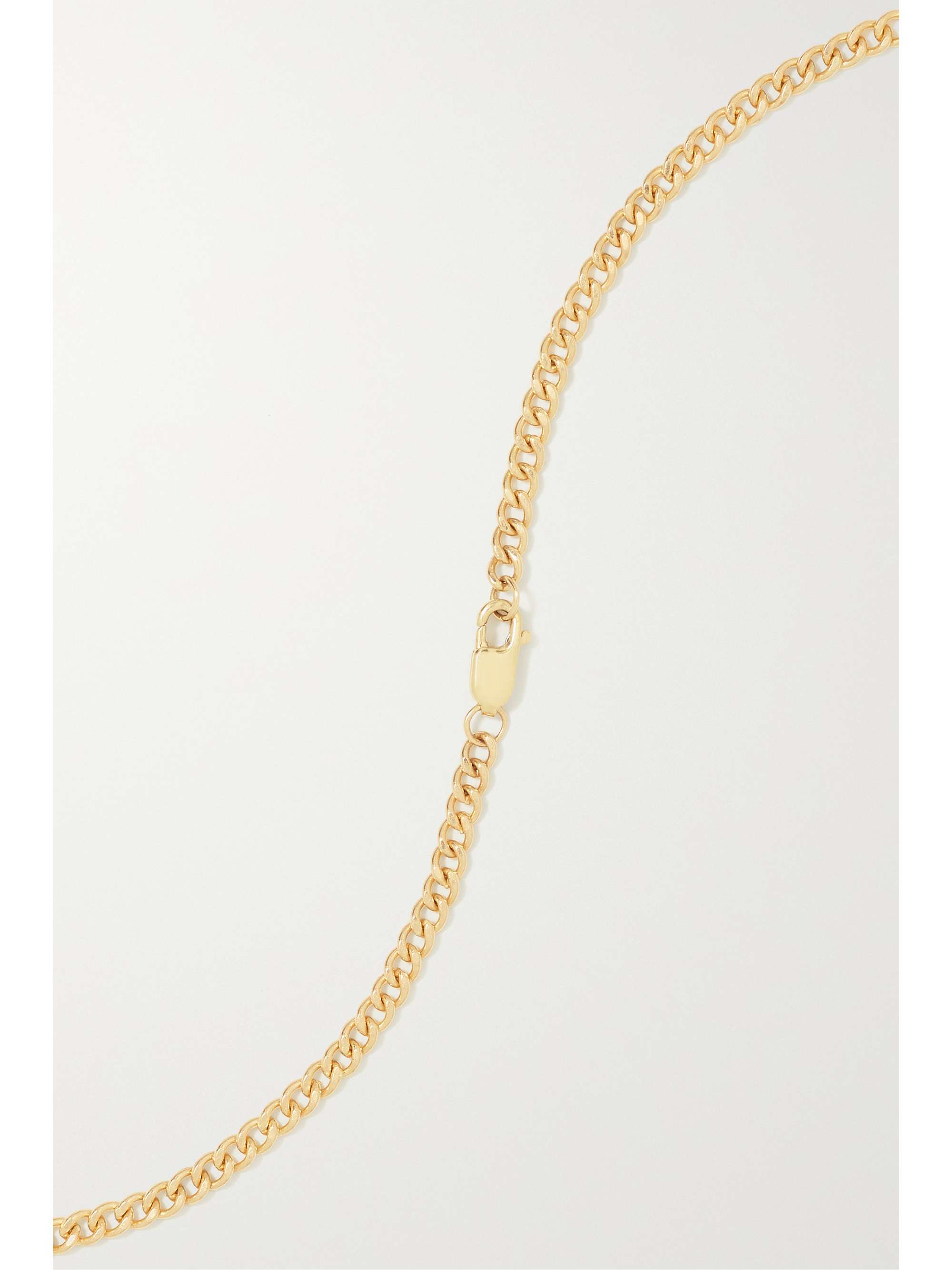 ALISON LOU Bezel Basket 14-karat gold, emerald and enamel necklace