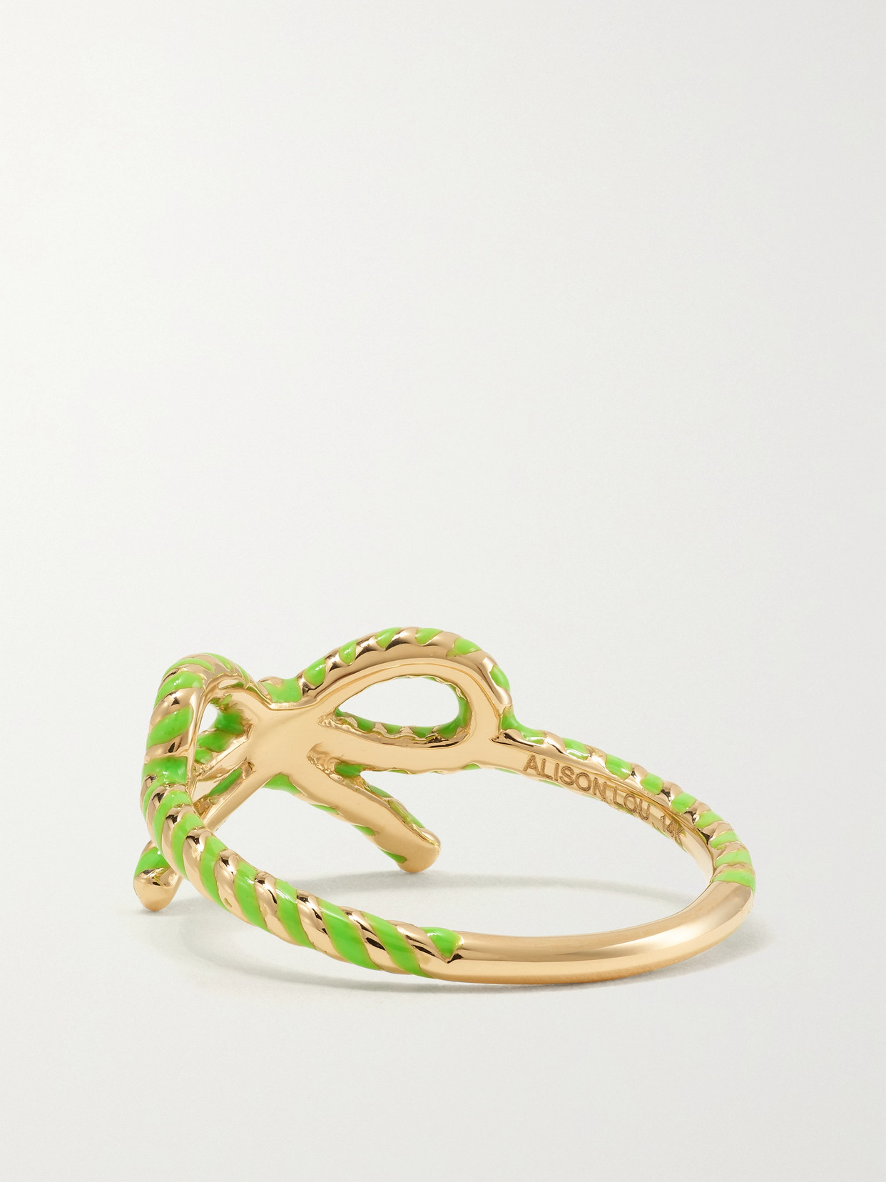 Shop Alison Lou Streamer 14-karat Gold And Enamel Ring