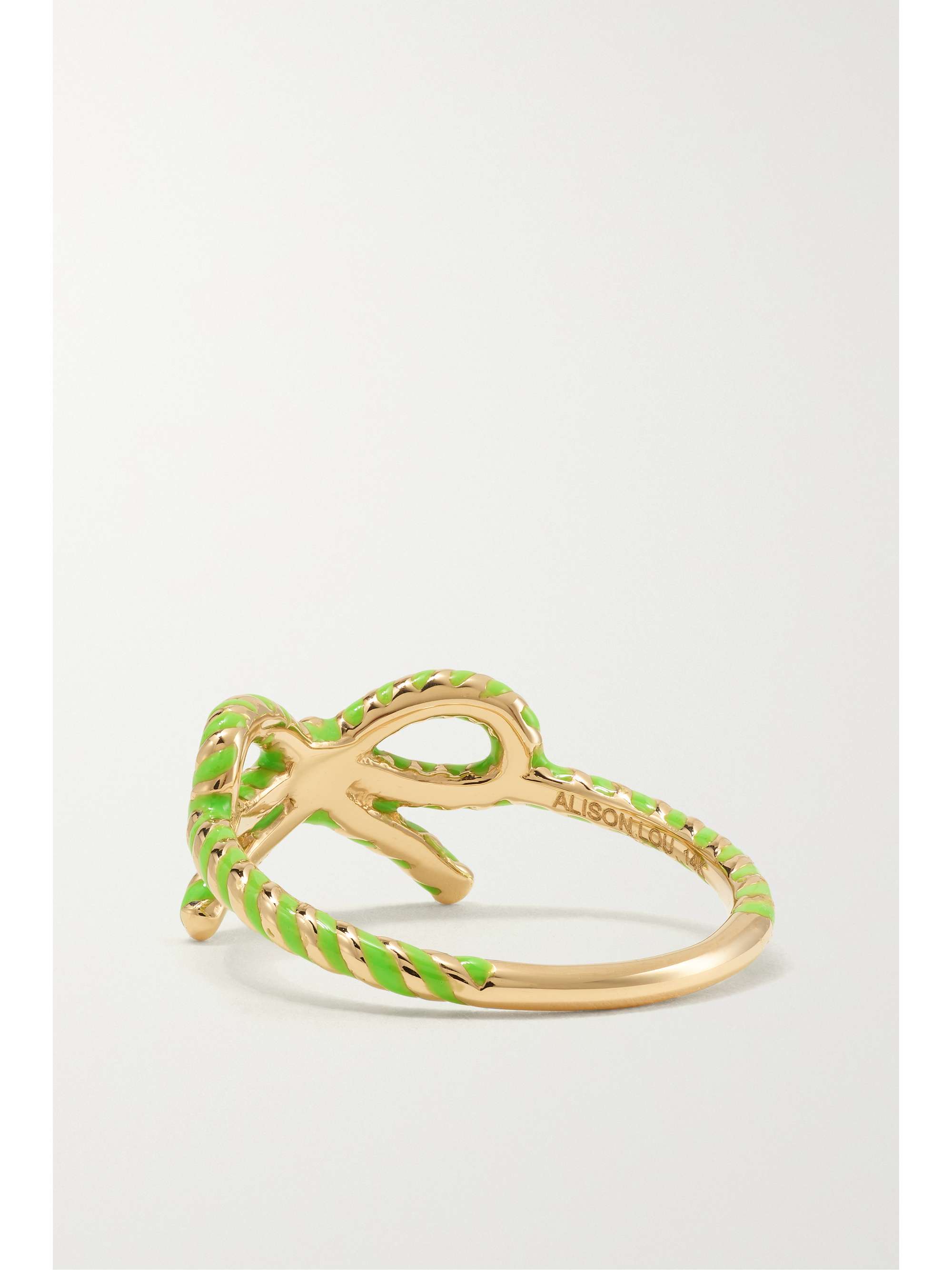 ALISON LOU Streamer 14-karat gold and enamel ring