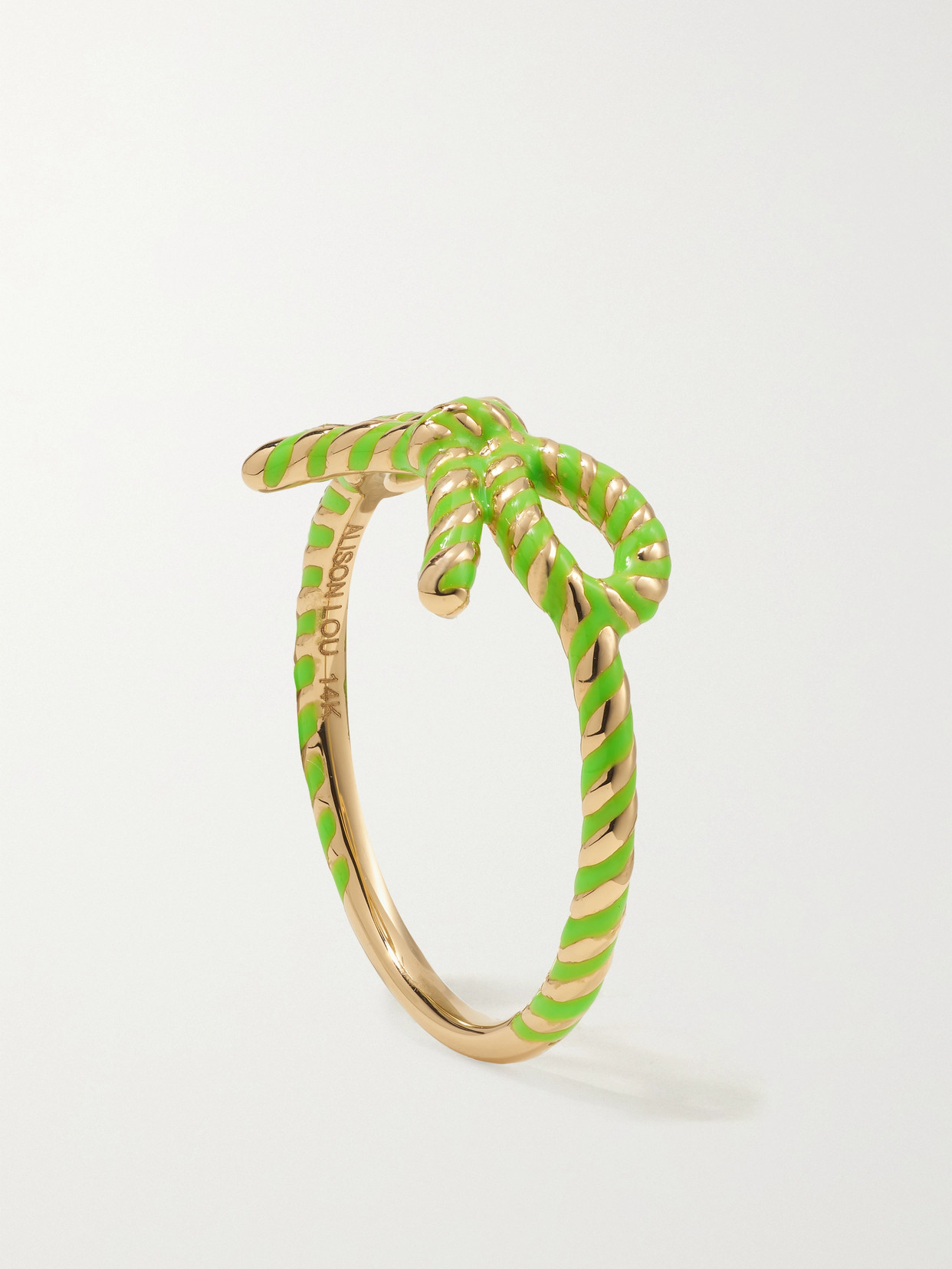 Shop Alison Lou Streamer 14-karat Gold And Enamel Ring