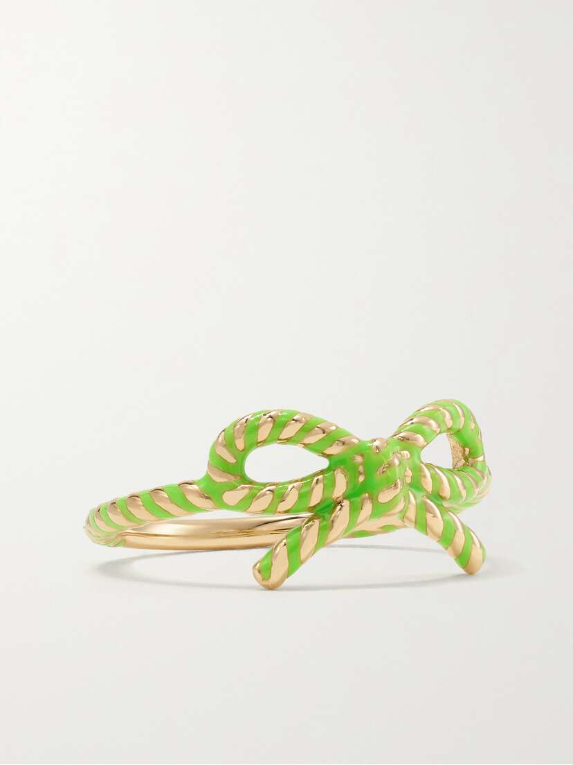 Alison Lou Streamer 14-karat Gold And Enamel Ring