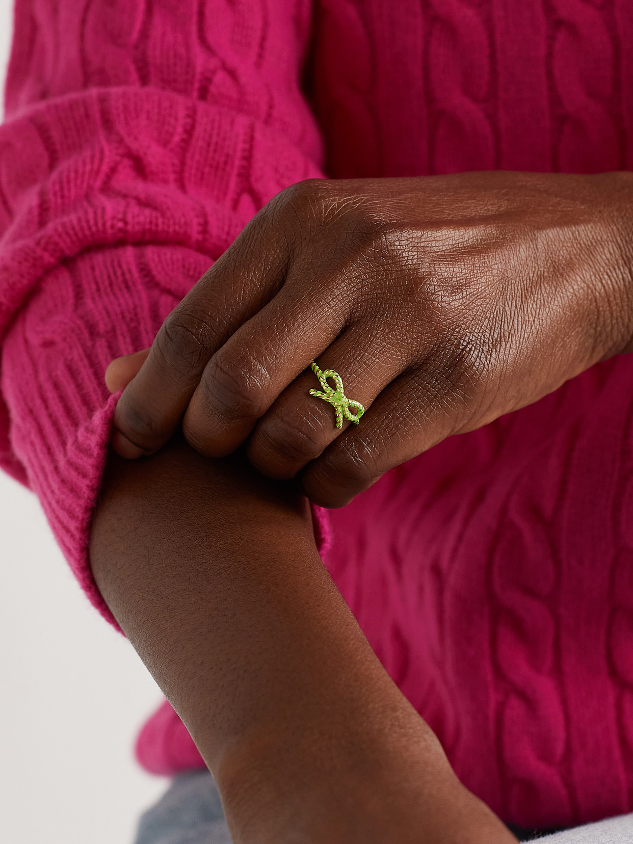 Alison Lou Streamer 14-karat Gold And Enamel Ring In Gold