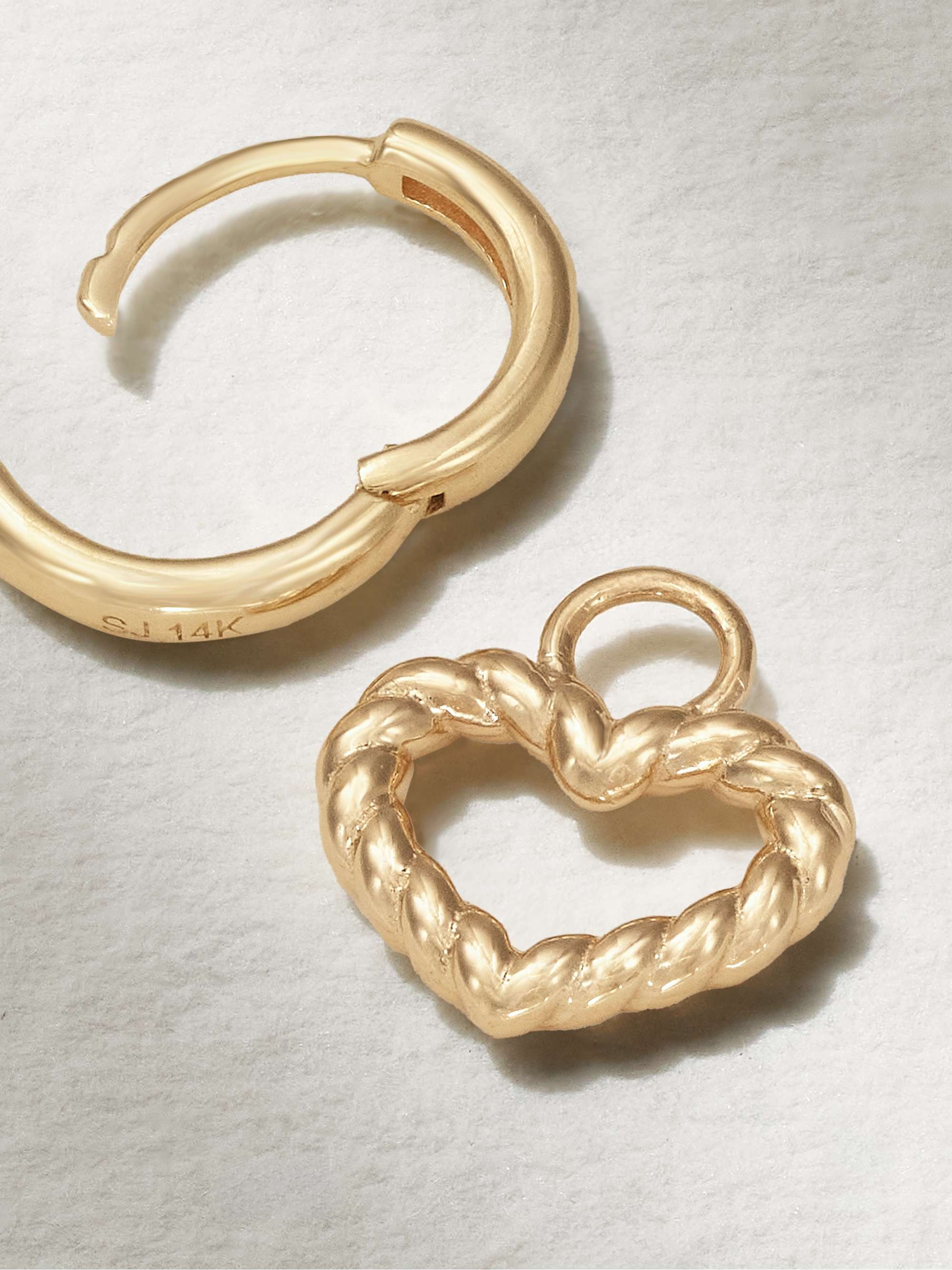 ALISON LOU Heart Streamer 14-karat gold single hoop earring