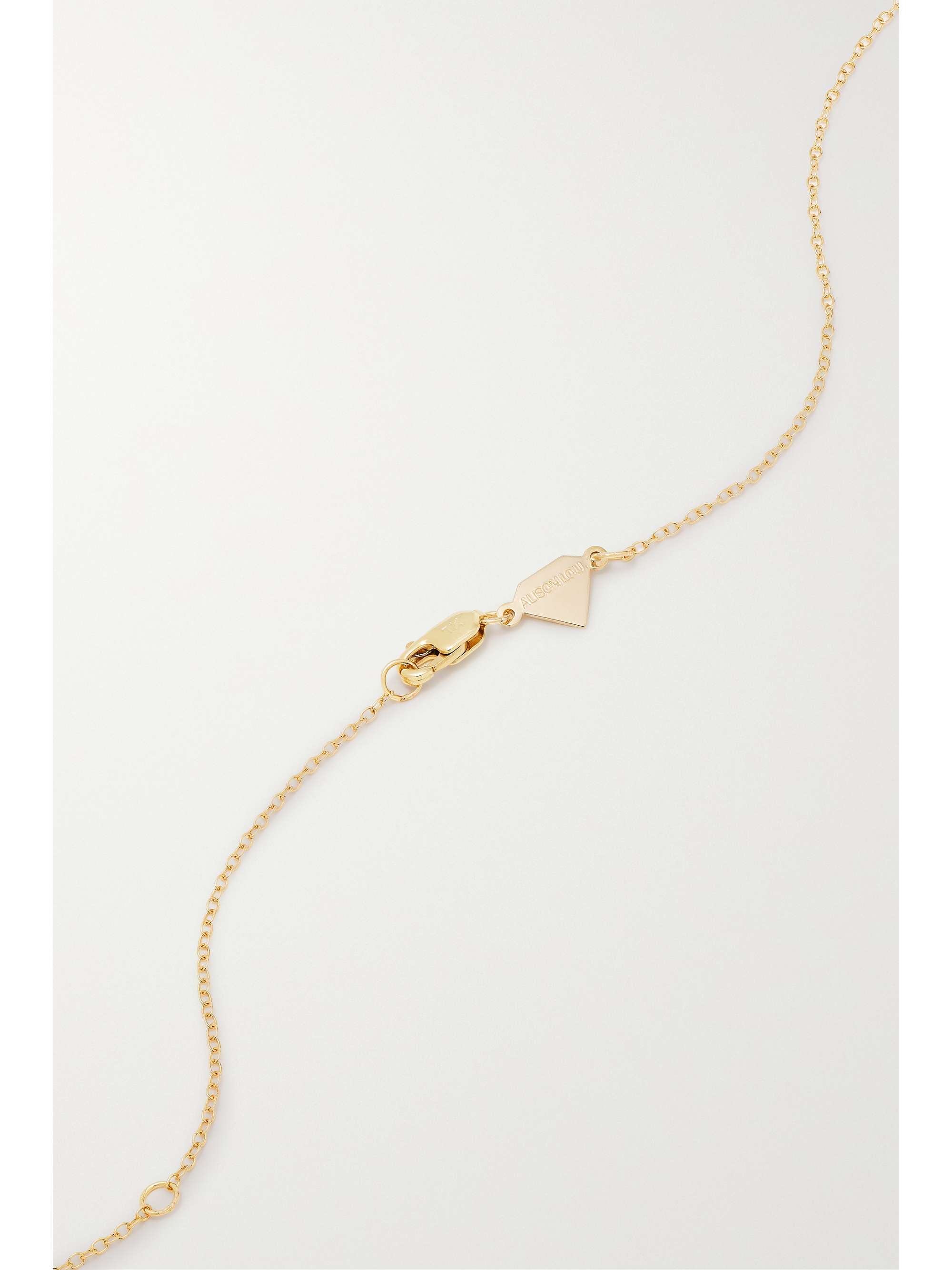 ALISON LOU Flower Streamer 14-karat gold necklace