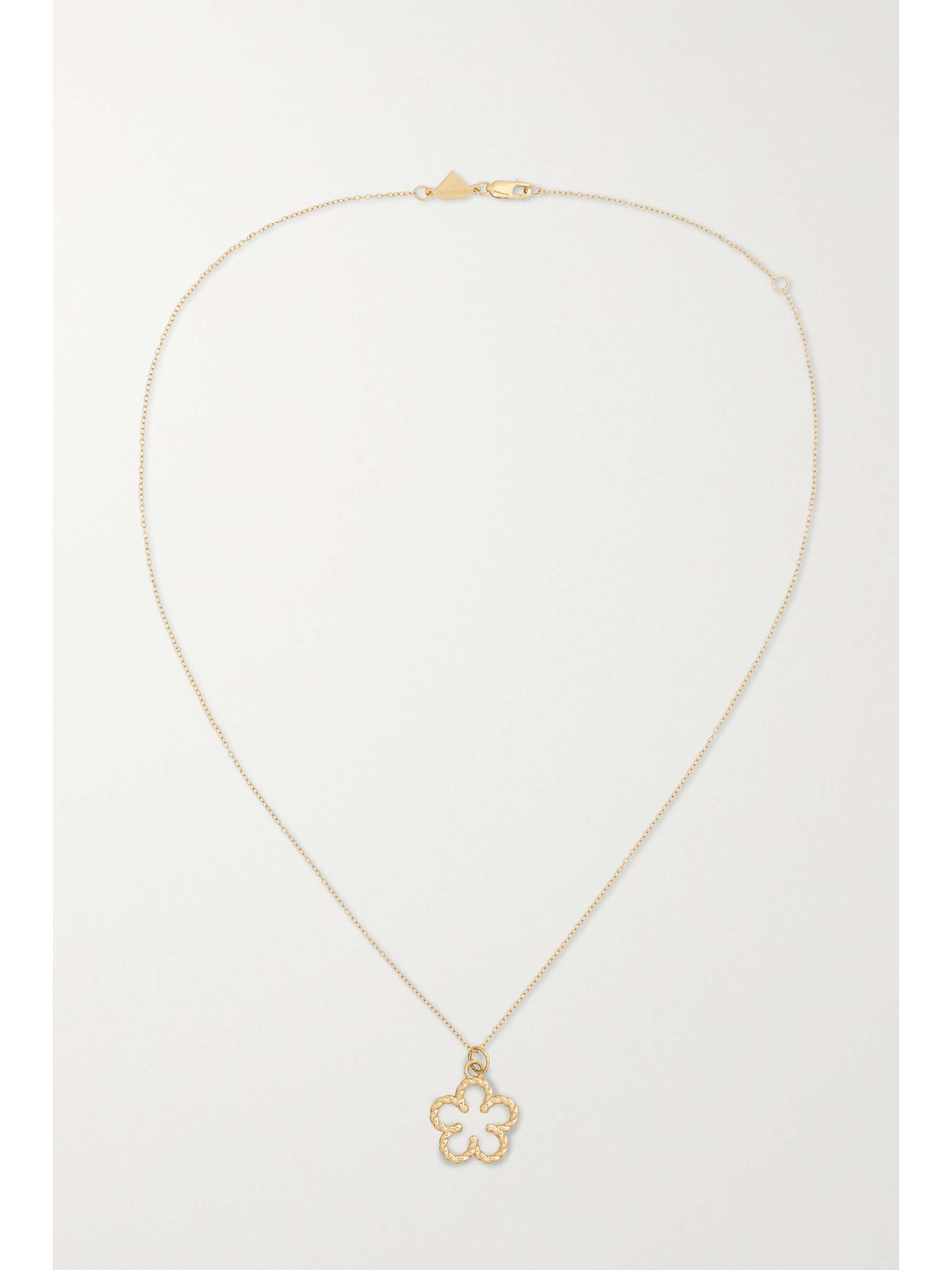 ALISON LOU Flower Streamer 14-karat gold necklace