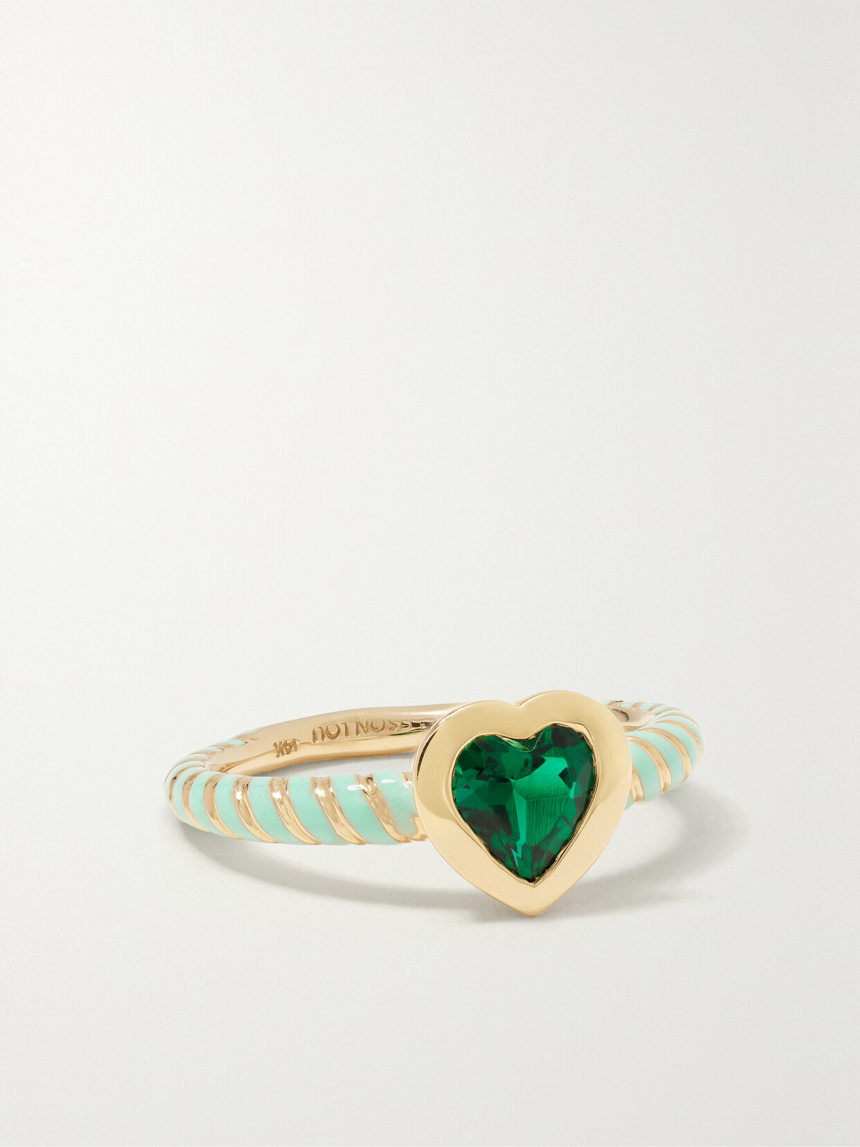 Alison Lou - 14-karat Gold, Enamel And Emerald Ring - Green