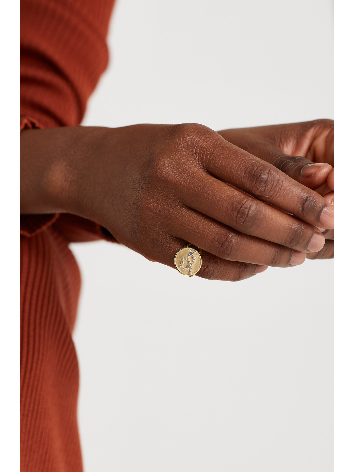 ALISON LOU AWAY YOU GO 14-KARAT GOLD, ENAMEL AND DIAMOND RING