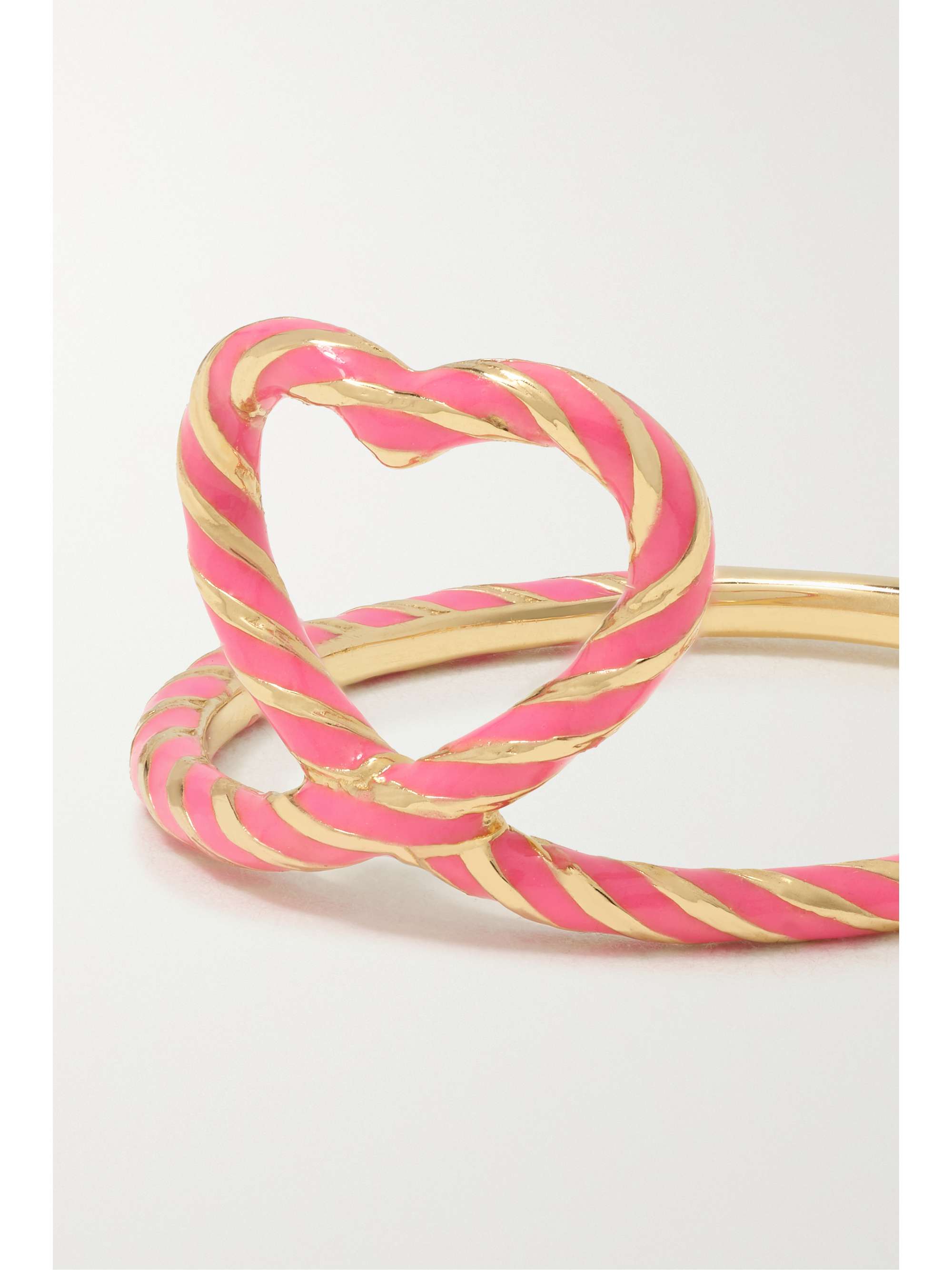 ALISON LOU Heart Streamer 14-karat gold and enamel ring