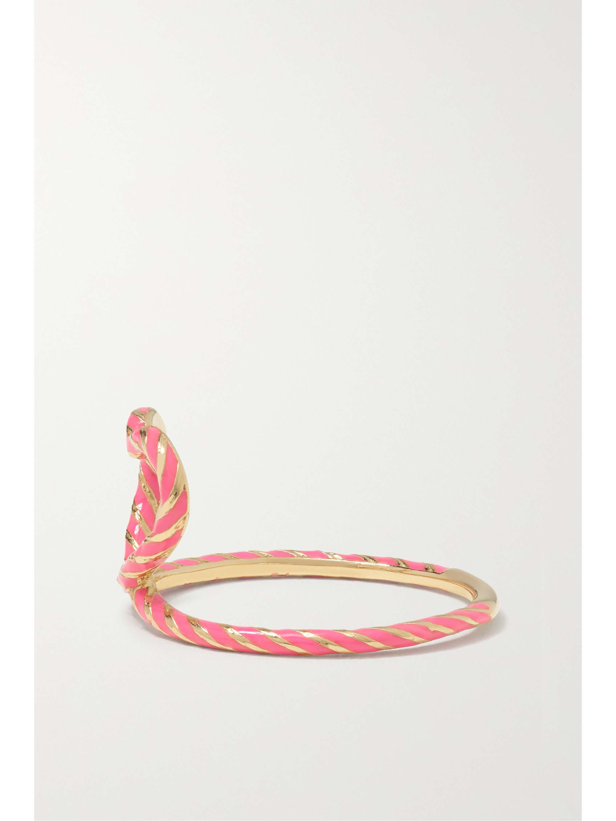 ALISON LOU Heart Streamer 14-karat gold and enamel ring