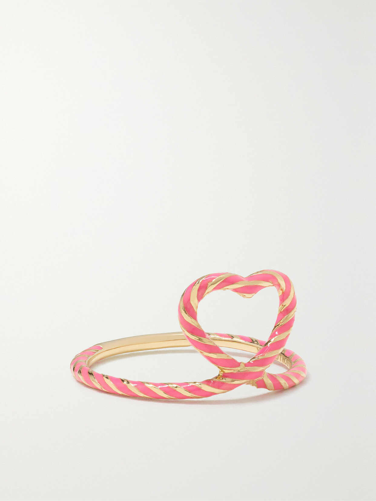 Alison Lou Heart Streamer 14-karat Gold And Enamel Ring