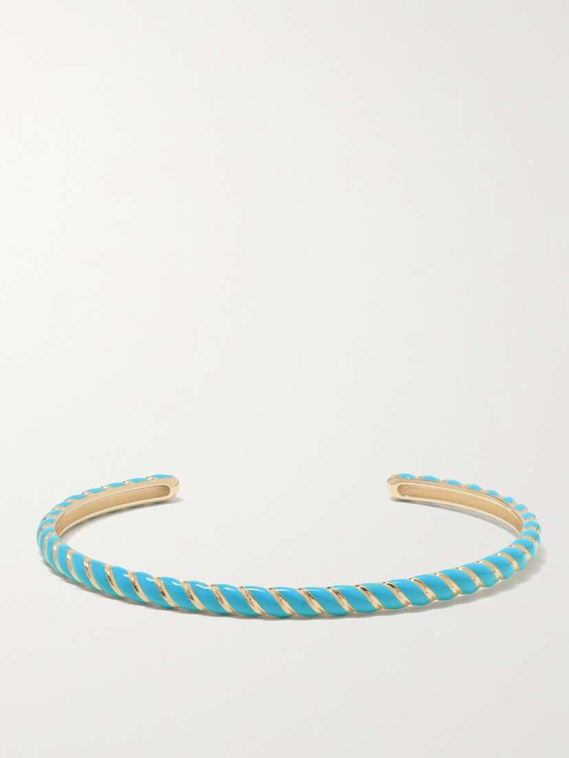 Alison Lou Streamer 14-karat Gold And Enamel Cuff