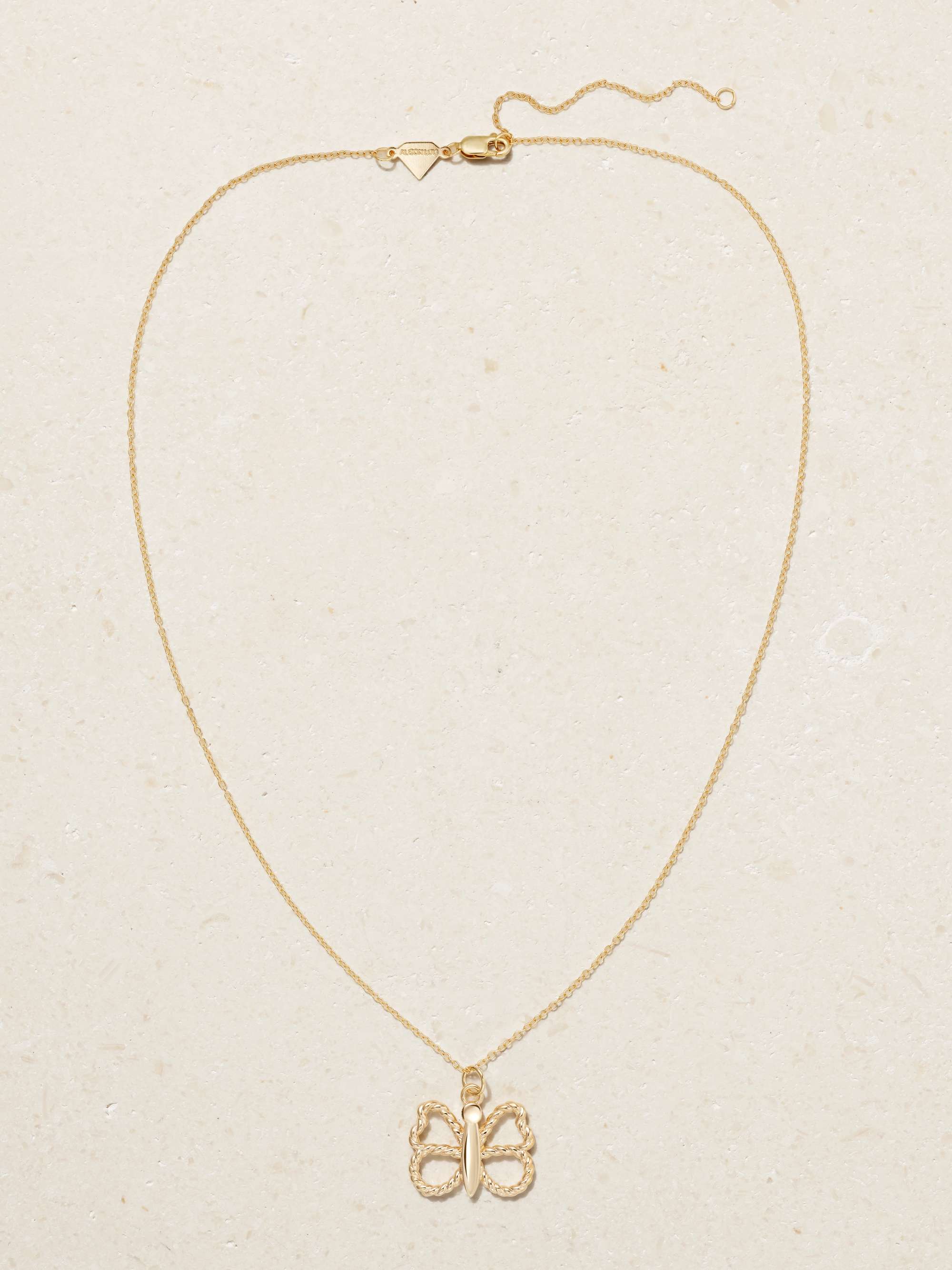 ALISON LOU Butterfly Streamer 14-karat gold necklace