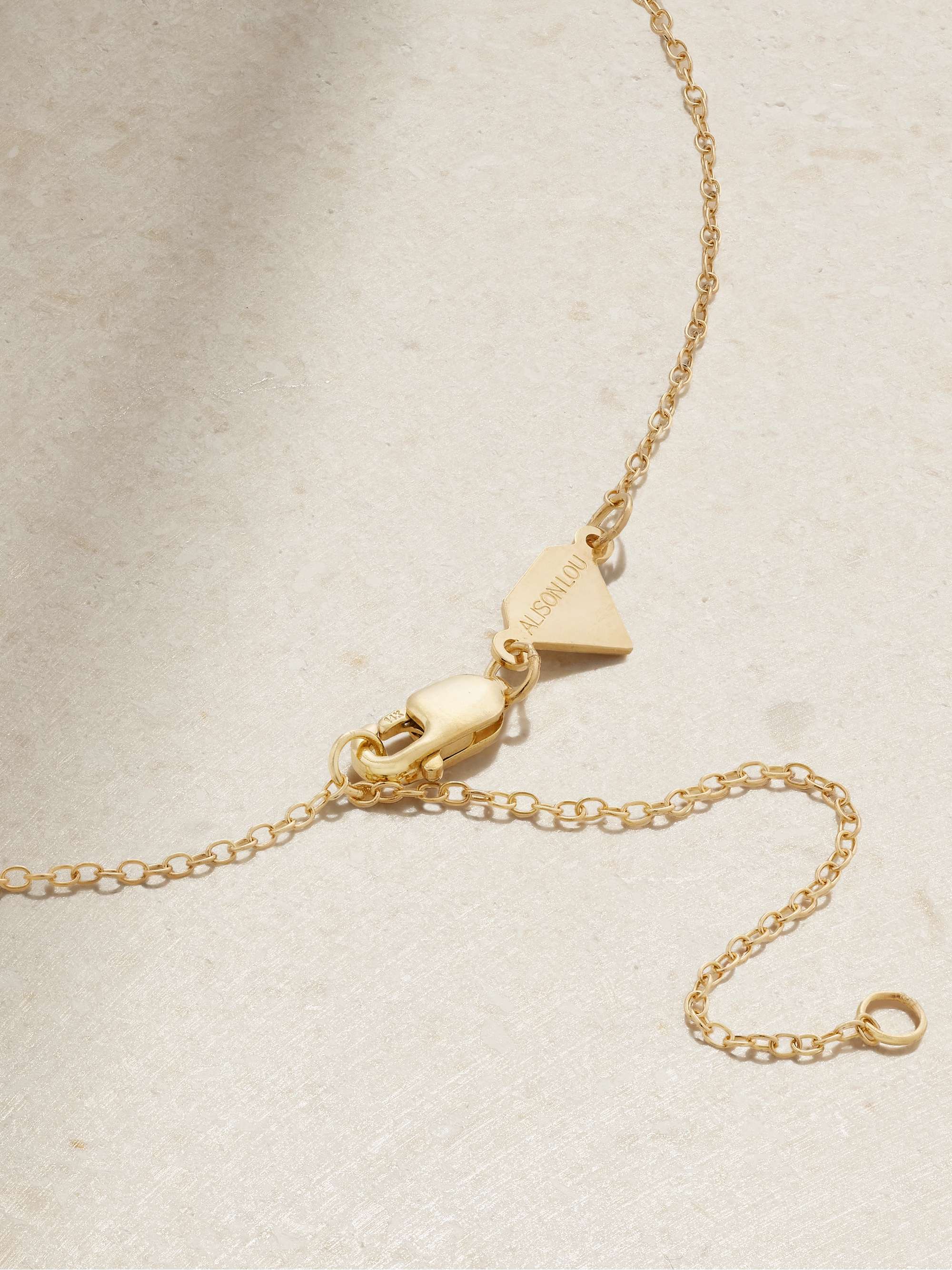 ALISON LOU Heart Streamer 14-karat gold necklace