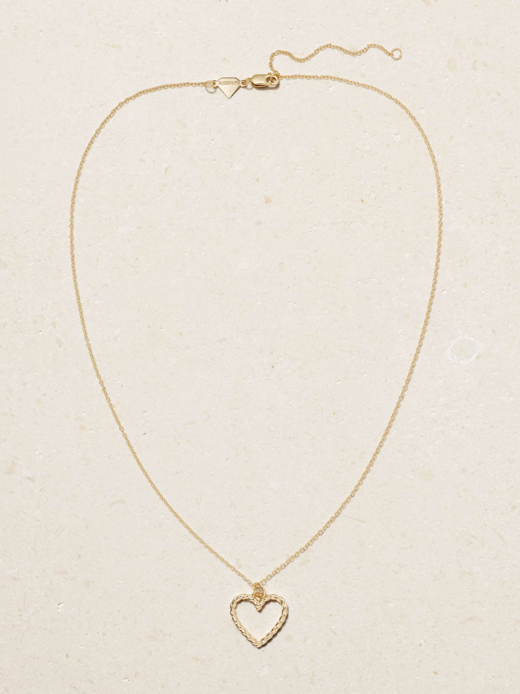 ALISON LOU Heart Streamer 14-karat gold necklace