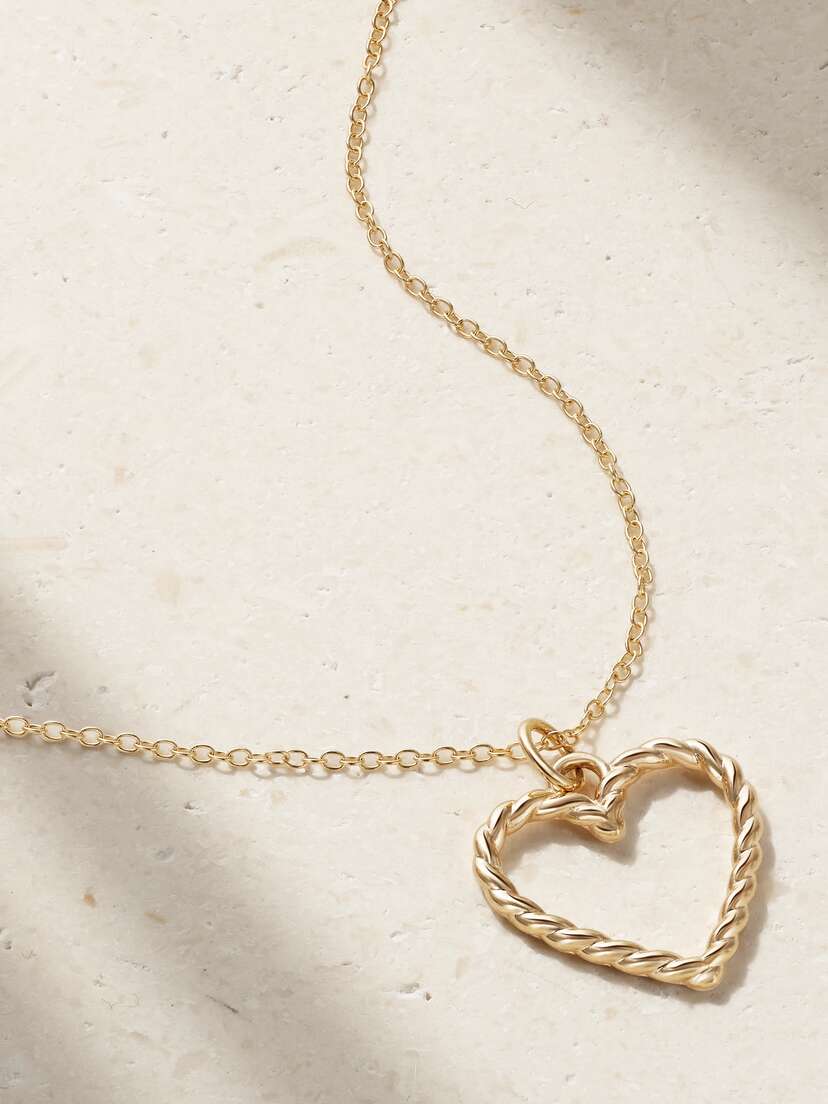 Alison Lou Heart Streamer 14-karat Gold Necklace
