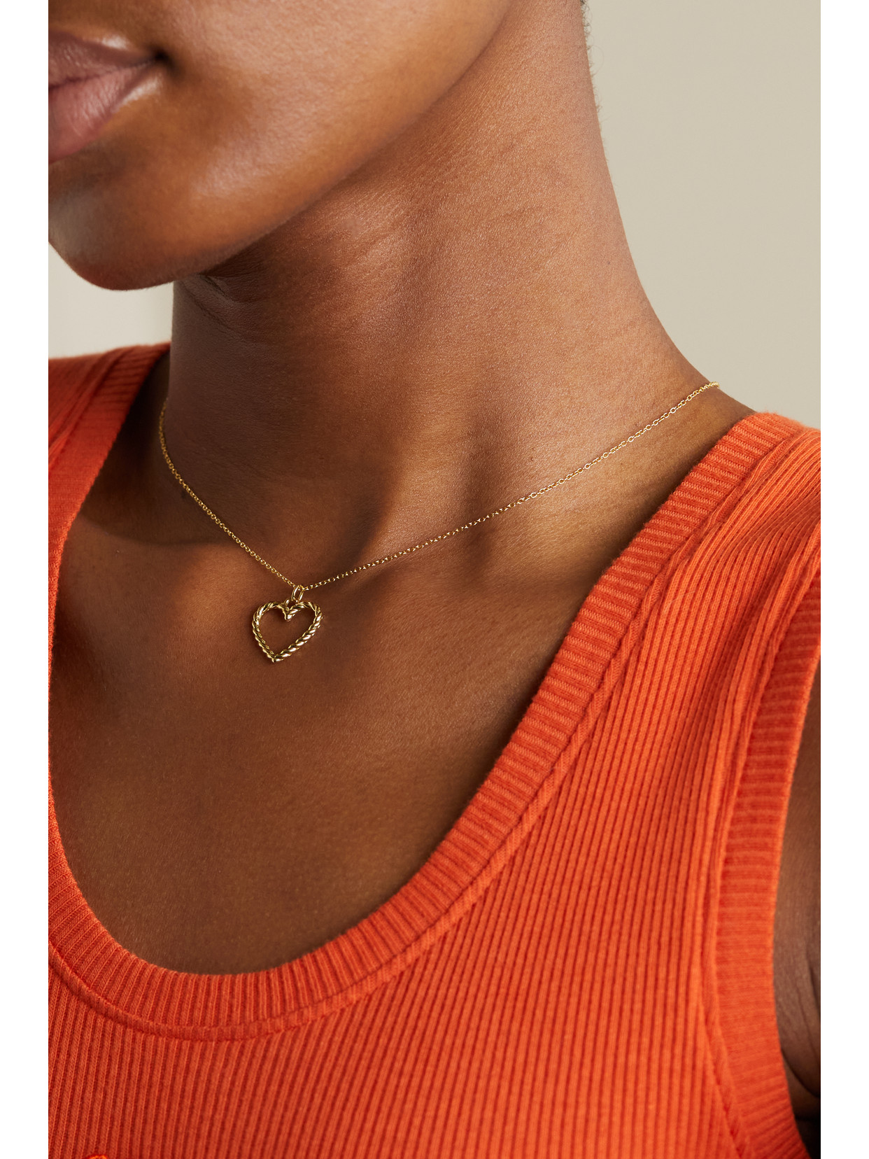 Alison Lou Heart Streamer 14-karat Gold Necklace In Gold