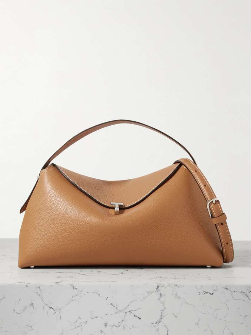 TOTEME T-lock Textured-leather Shoulder Bag