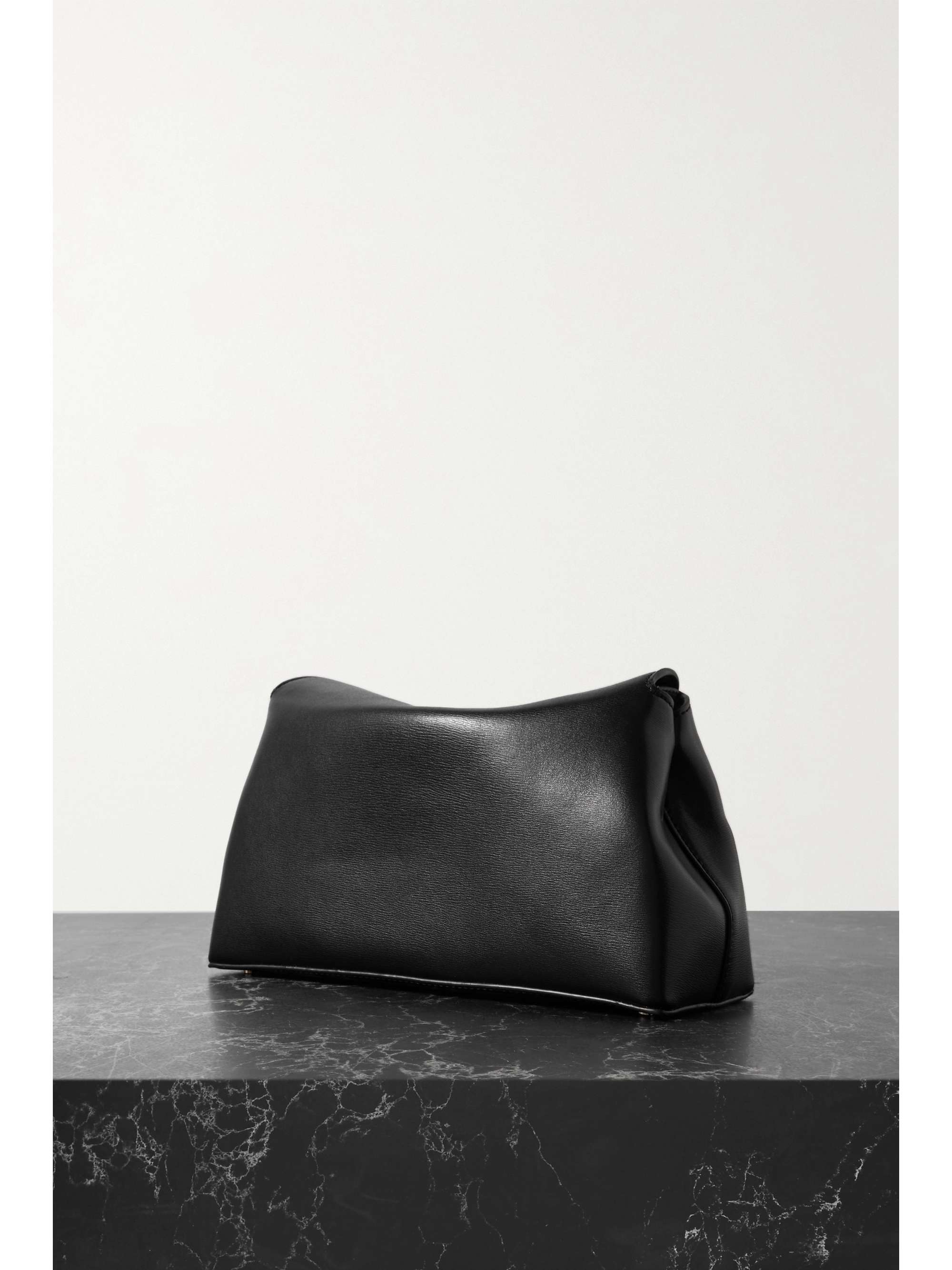 TOTEME T-Lock textured-leather clutch