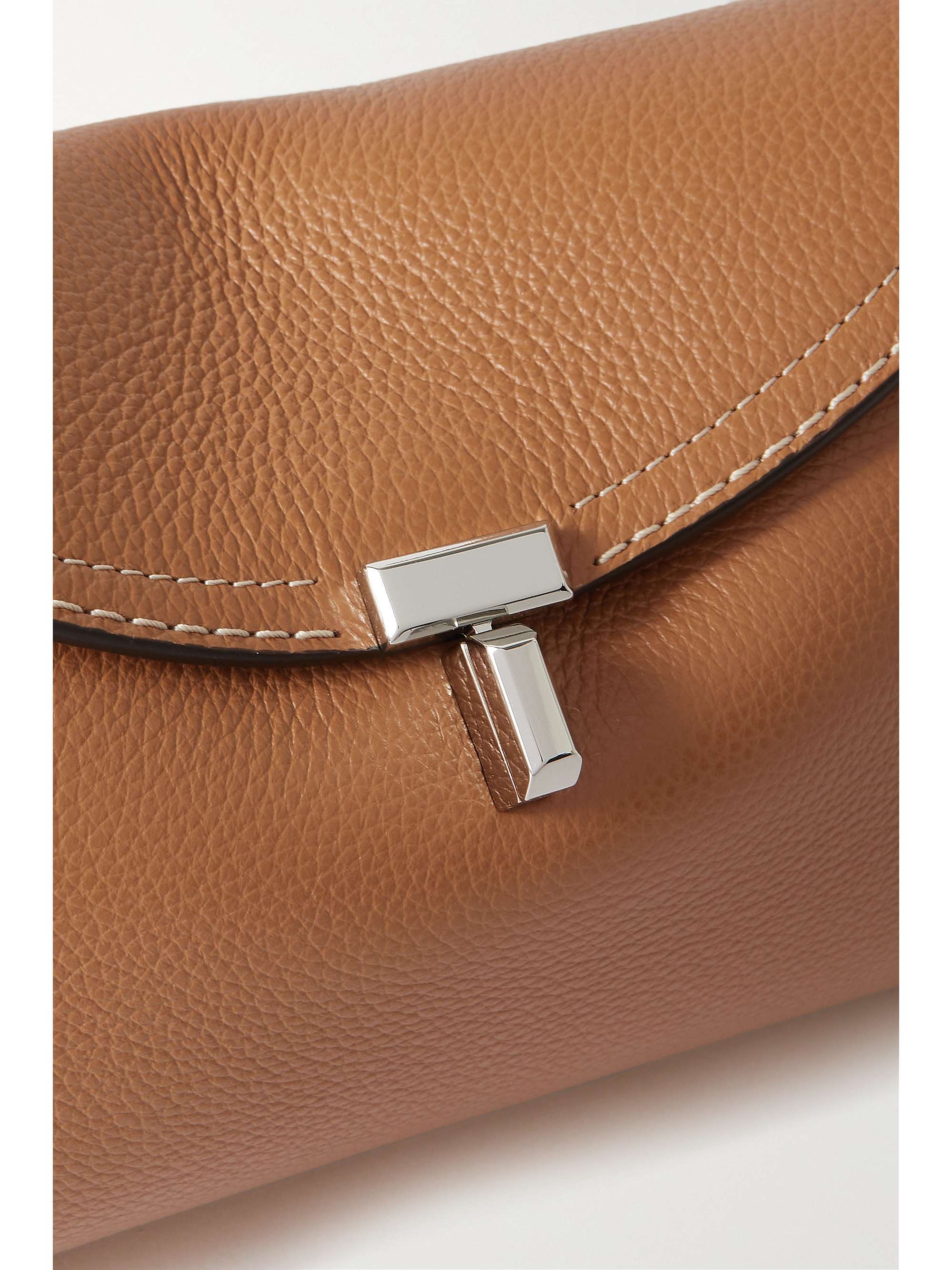 TOTEME T-Lock textured-leather clutch