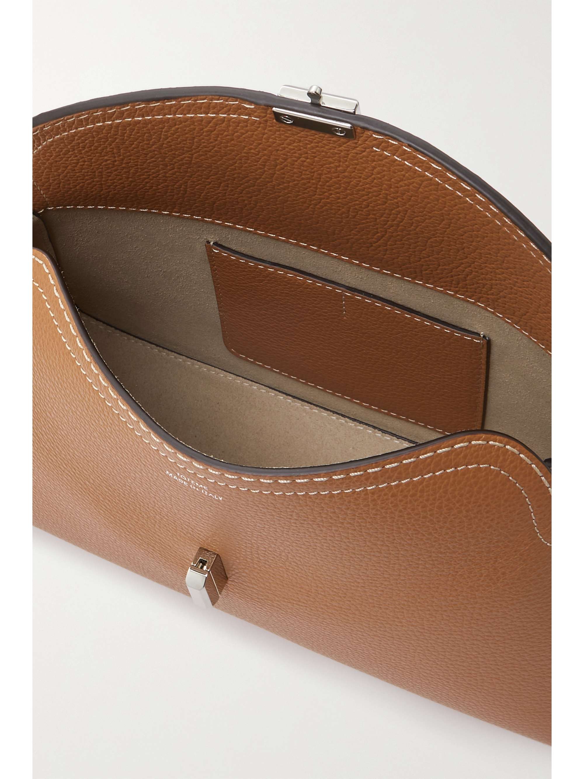 TOTEME T-Lock textured-leather clutch