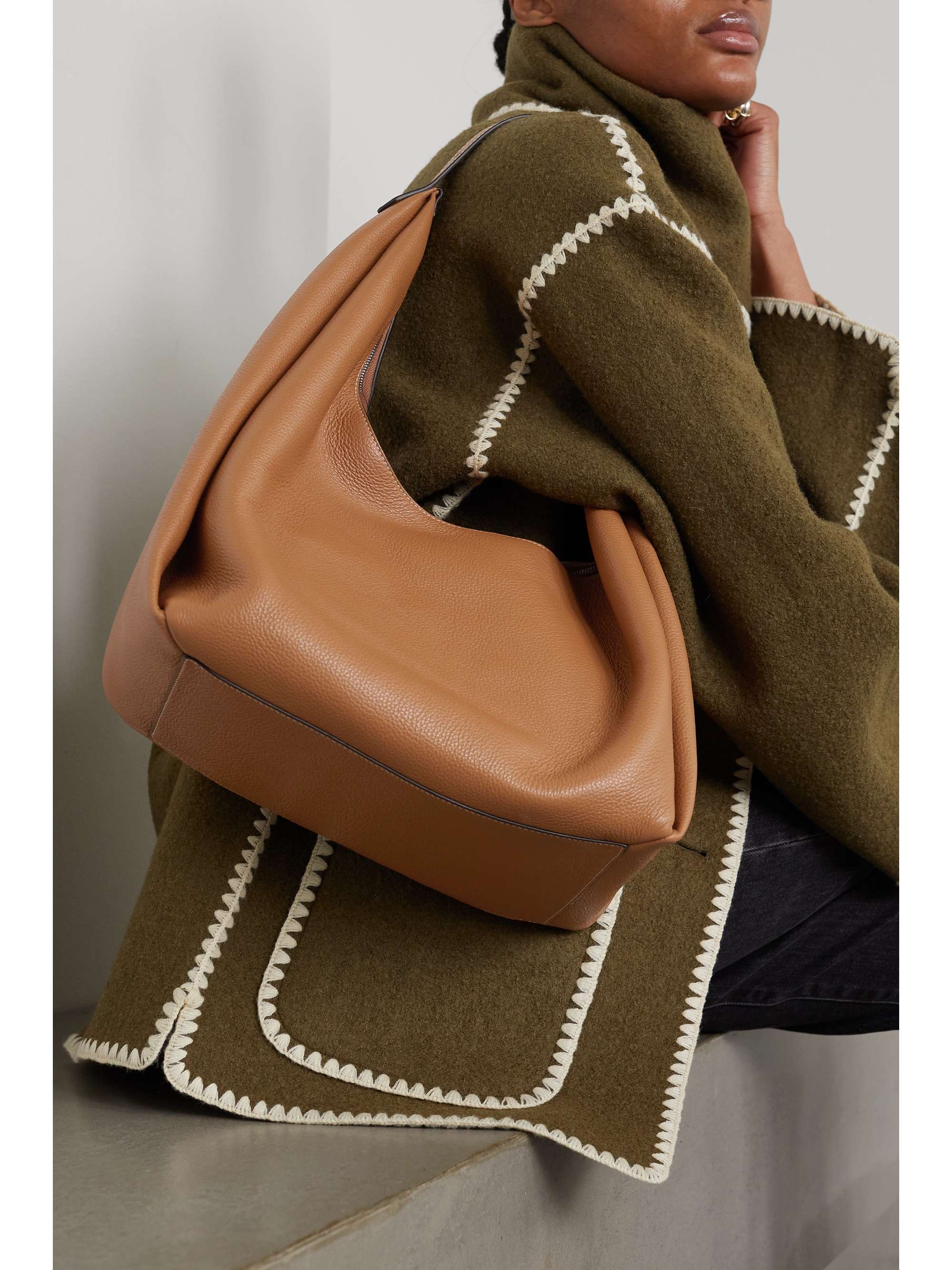 TOTEME Textured-leather tote