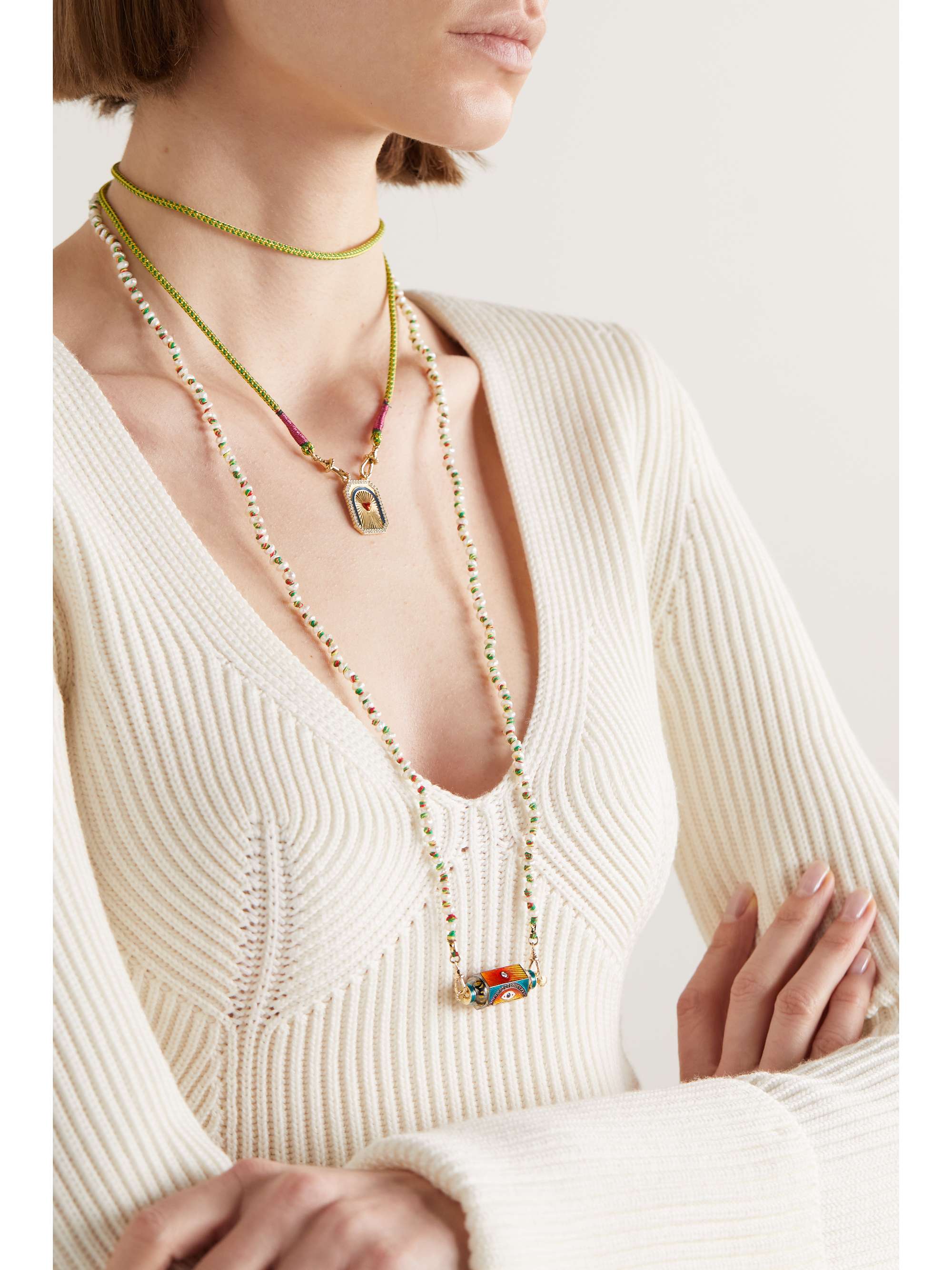MARIE LICHTENBERG Kette aus 9 Karat Gold mit Perlen