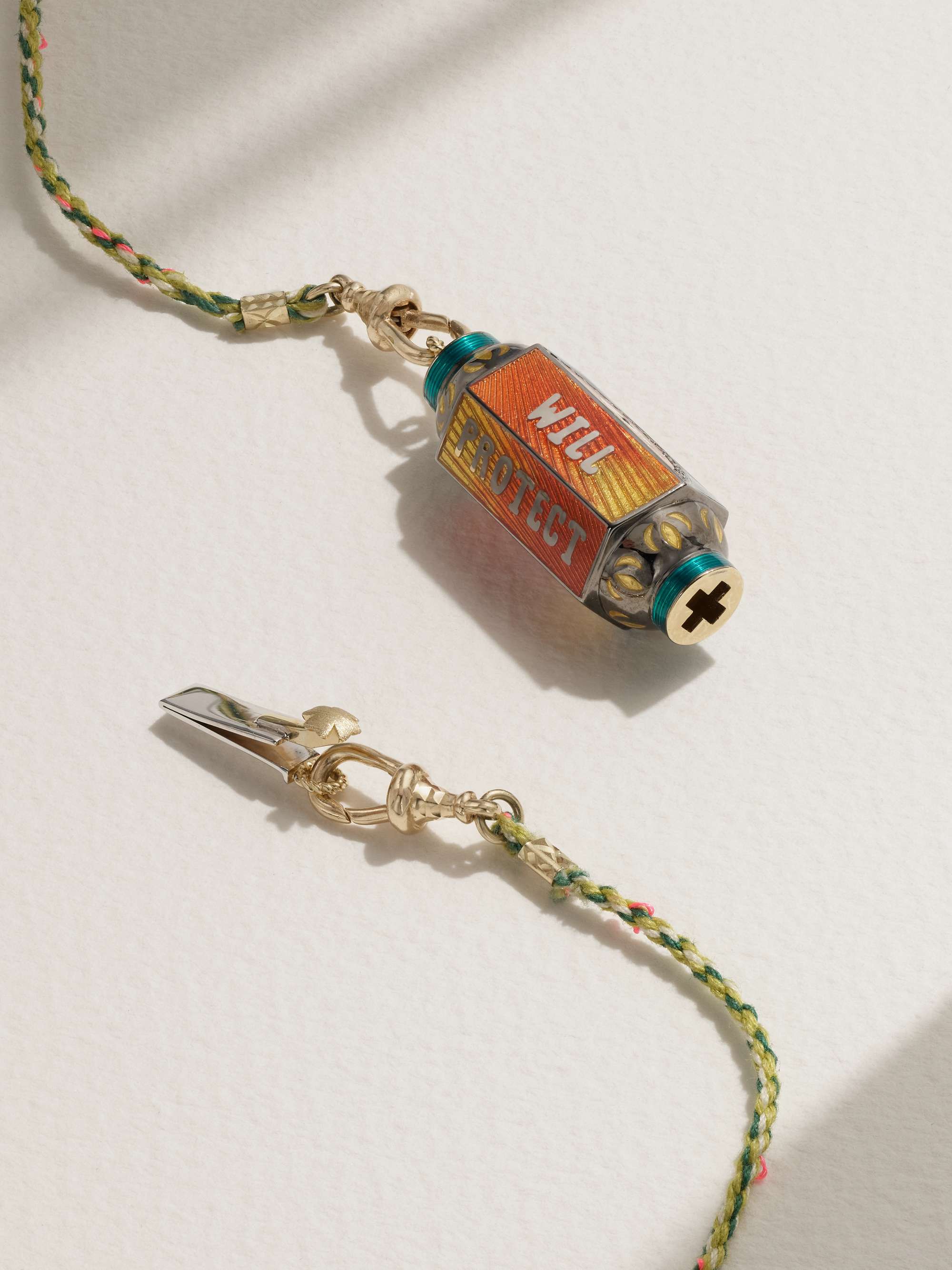 MARIE LICHTENBERG Eye Will 14-karat yellow and blackened gold, enamel and multi-stone necklace