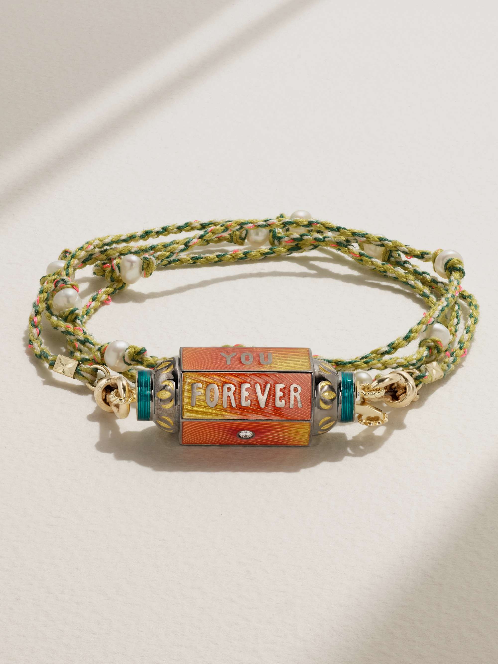 MARIE LICHTENBERG Eye Will 14-karat yellow and blackened gold, enamel and multi-stone necklace