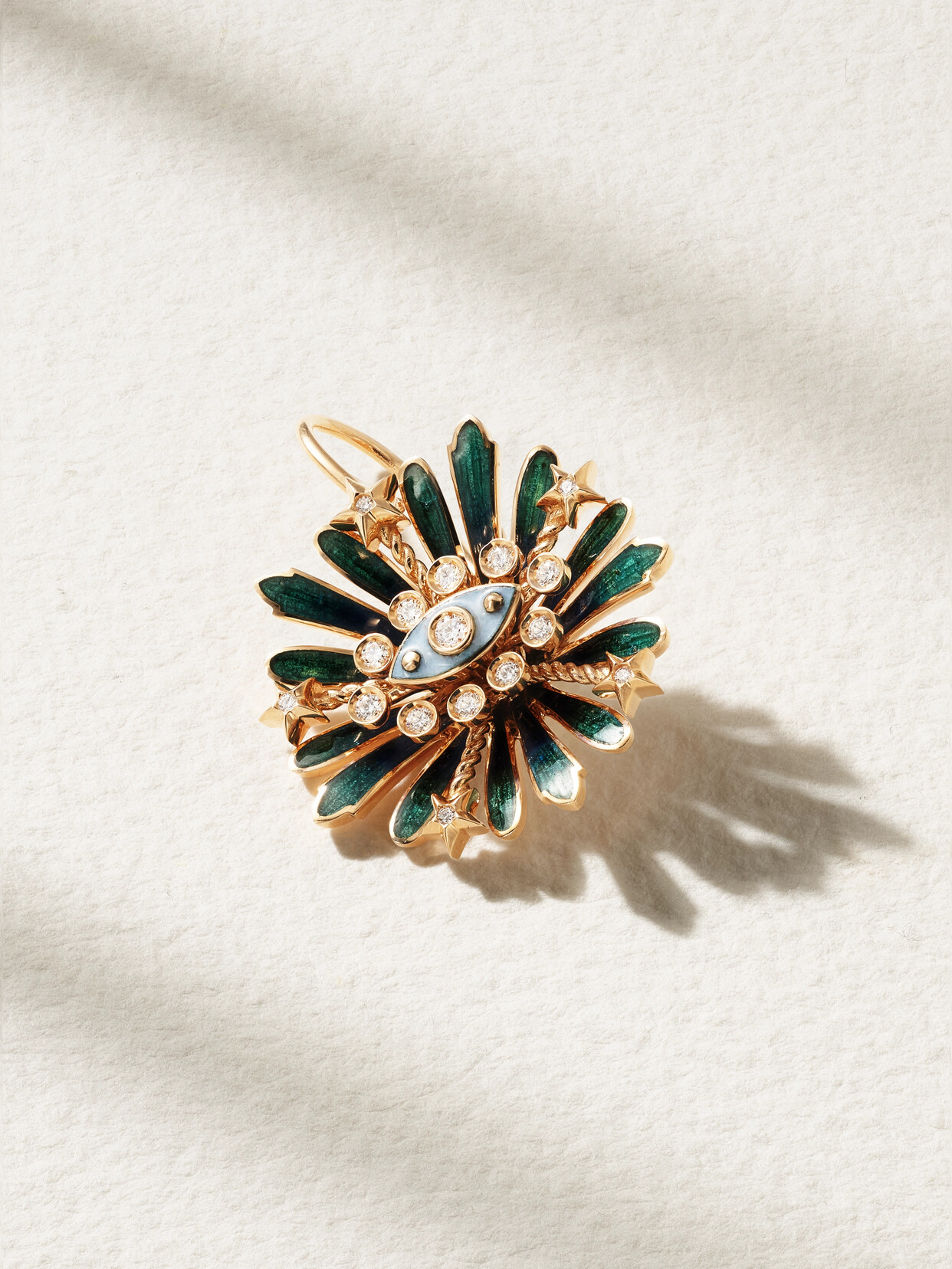 Marie Lichtenberg - Blue Flower 18-karat Rose Gold, Enamel And Diamond Single Earring - One size