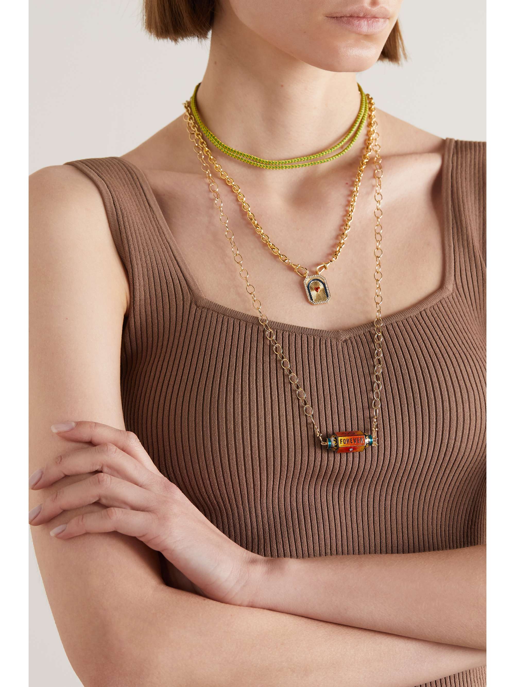 MARIE LICHTENBERG Micro Rosa 14-karat gold necklace