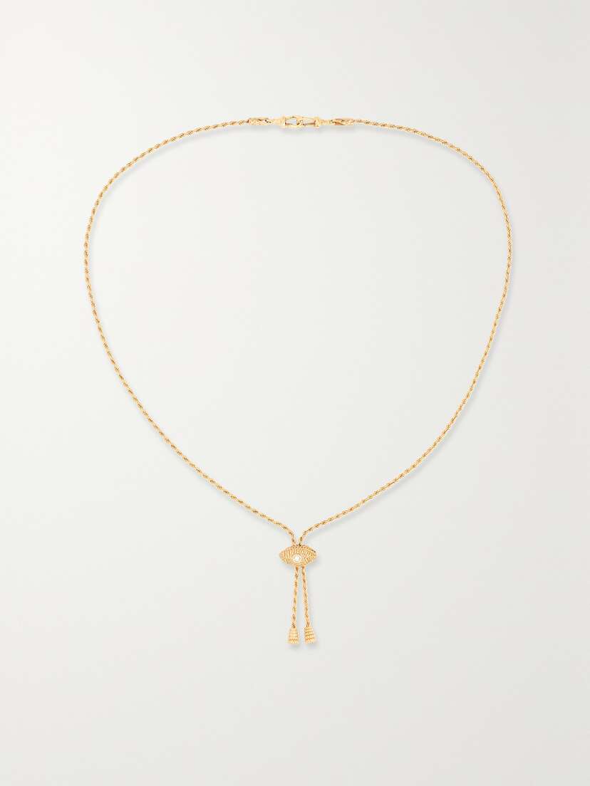 Marie Lichtenberg Evil Eye 18-karat Rose Gold Diamond Necklace