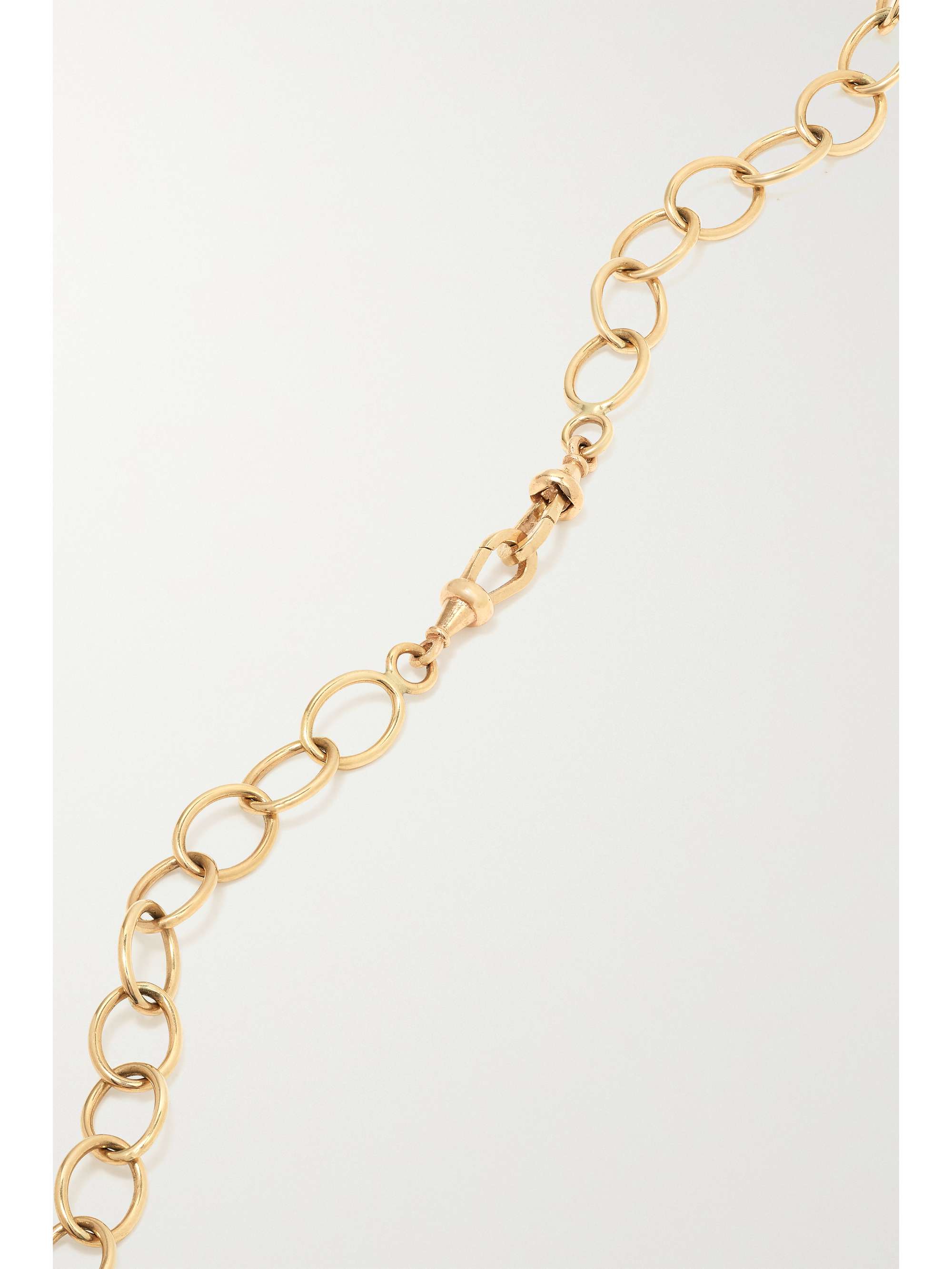 MARIE LICHTENBERG Mushroom 14-karat gold, enamel and sapphire necklace