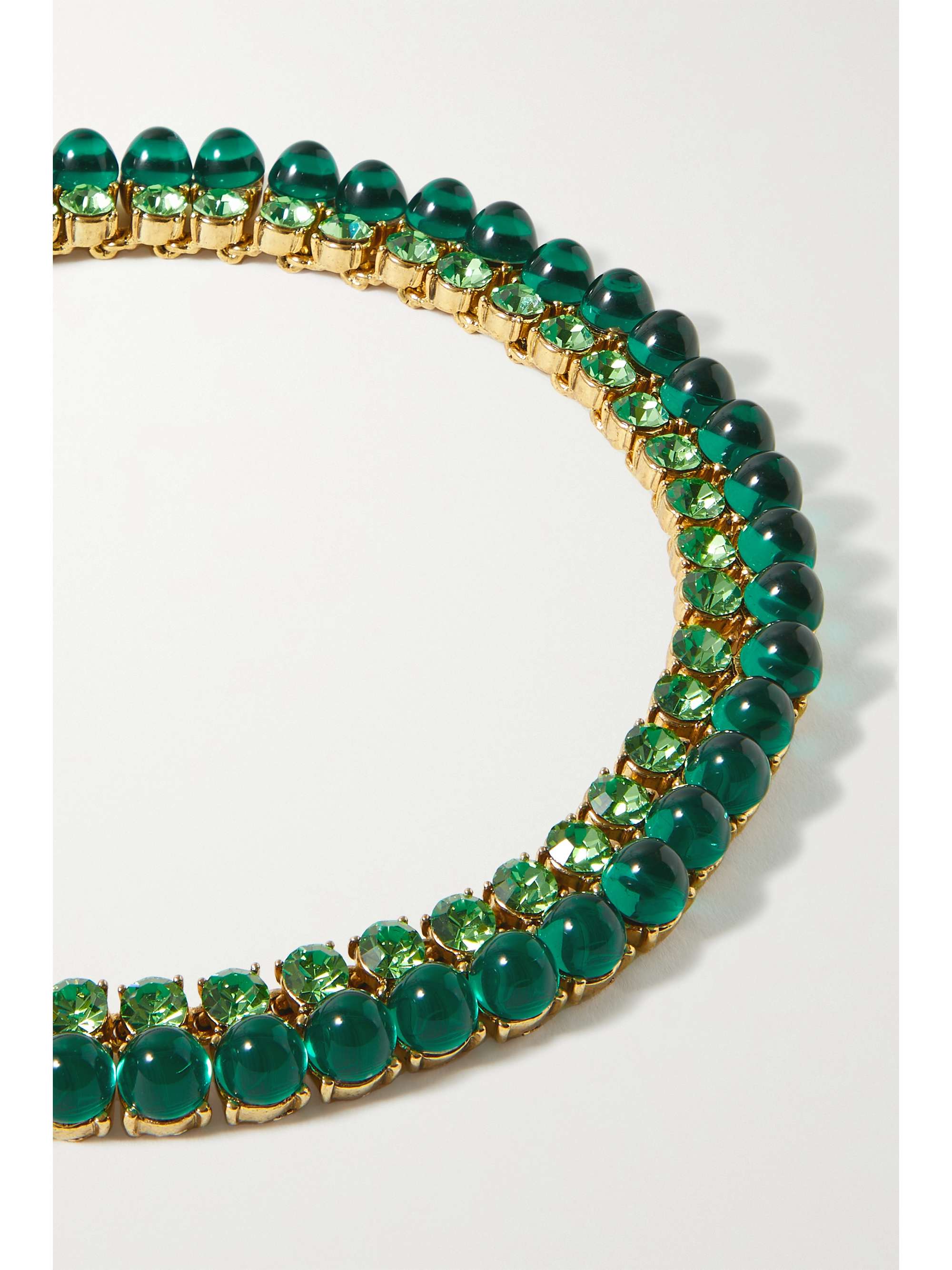 OSCAR DE LA RENTA Gold-tone, crystal and resin choker