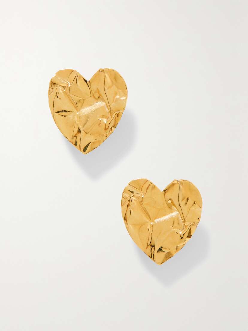 Oscar de la Renta Crushed Heart -tone Earrings - One size